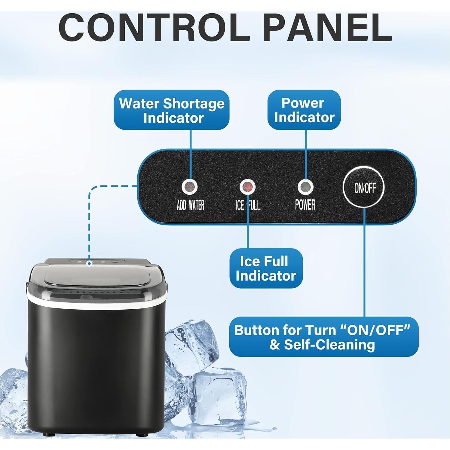 YSSOA Fabricador de Hielo Encimera 11.79 kg 9 Cubos en 6 Min