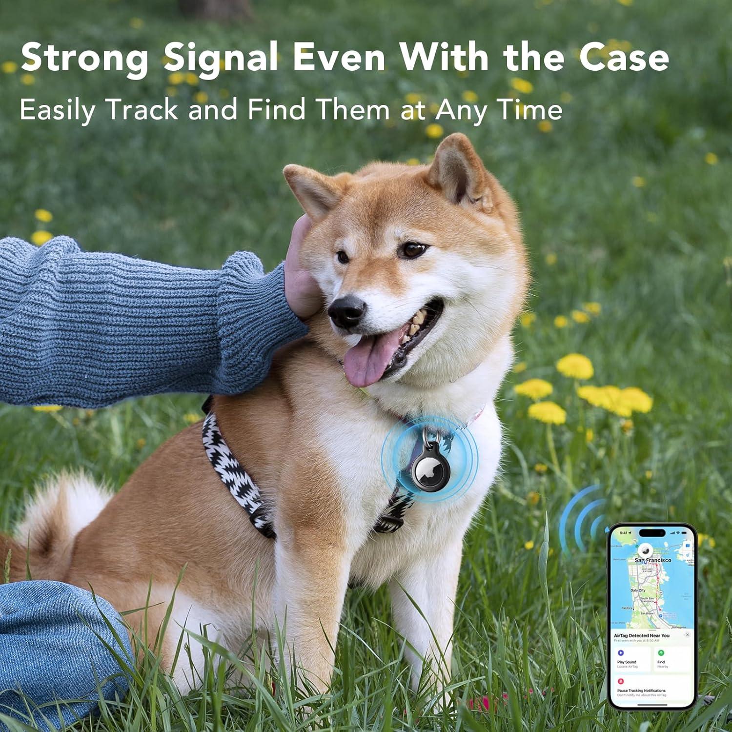 Soporte impermeable para Air Tag con llavero y 4 baterías CR2032