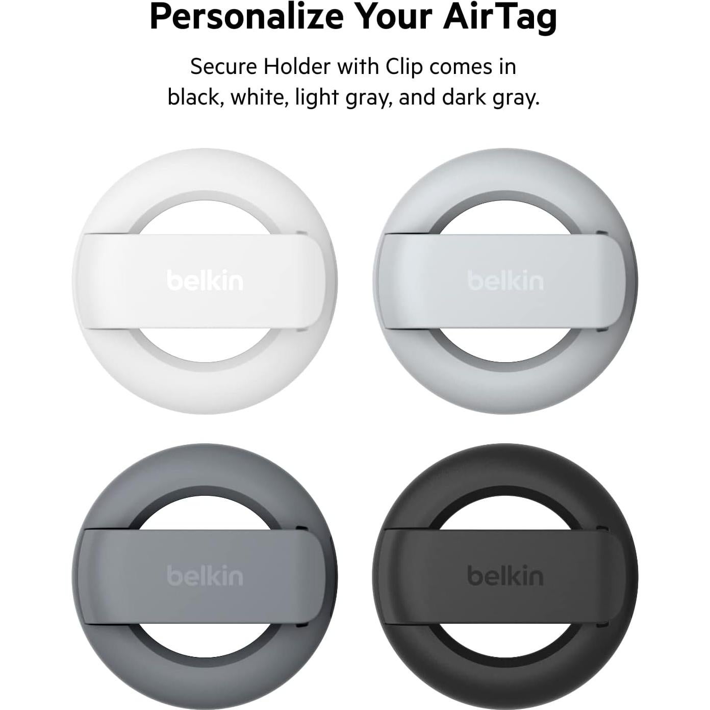 Soporte Seguro Belkin para Apple AirTag con Clip Negro