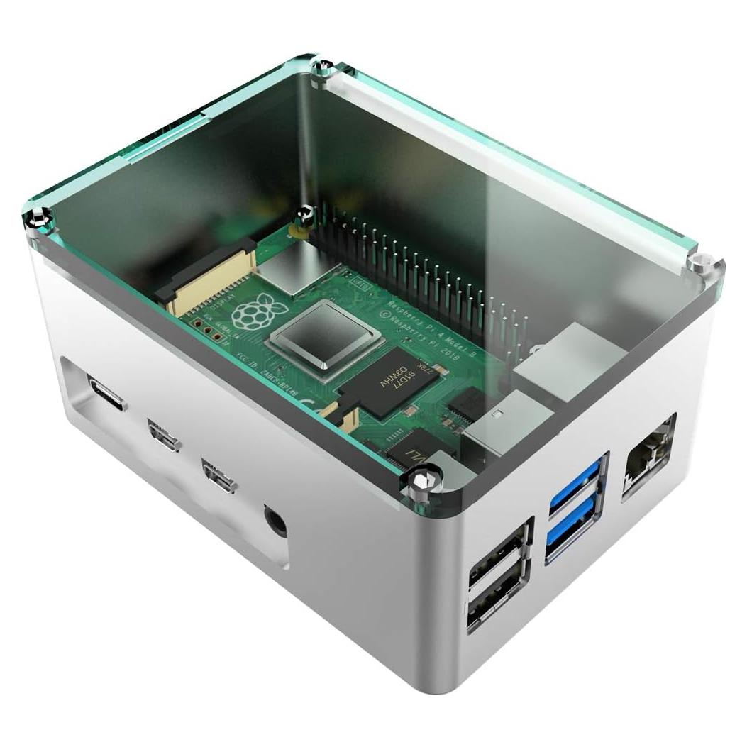 Caja de Aluminio Extra Alta Anidees para Raspberry Pi 4 B - Plata