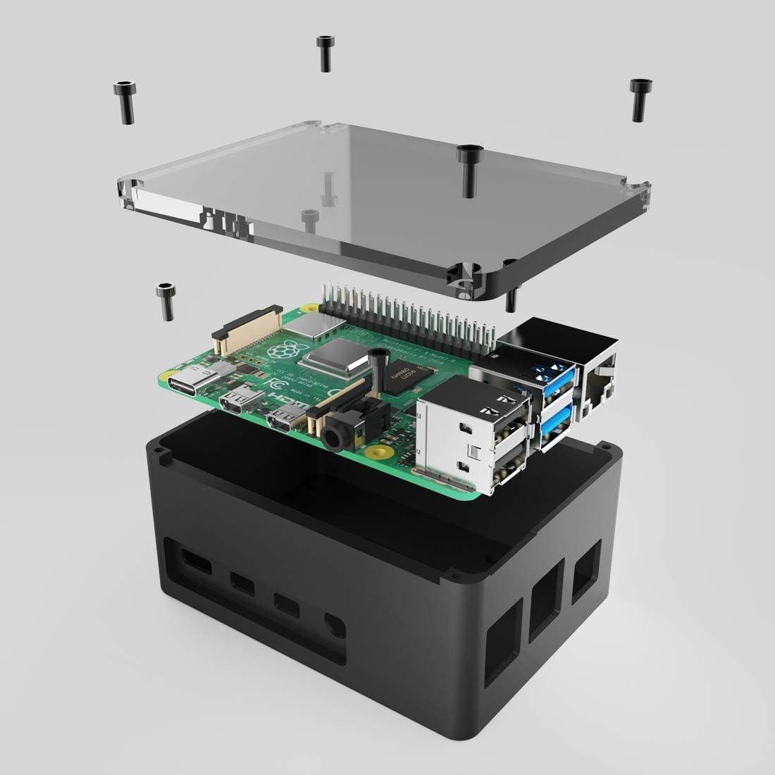 Caja de Aluminio Extra Alta Anidees para Raspberry Pi 4 B - Plata
