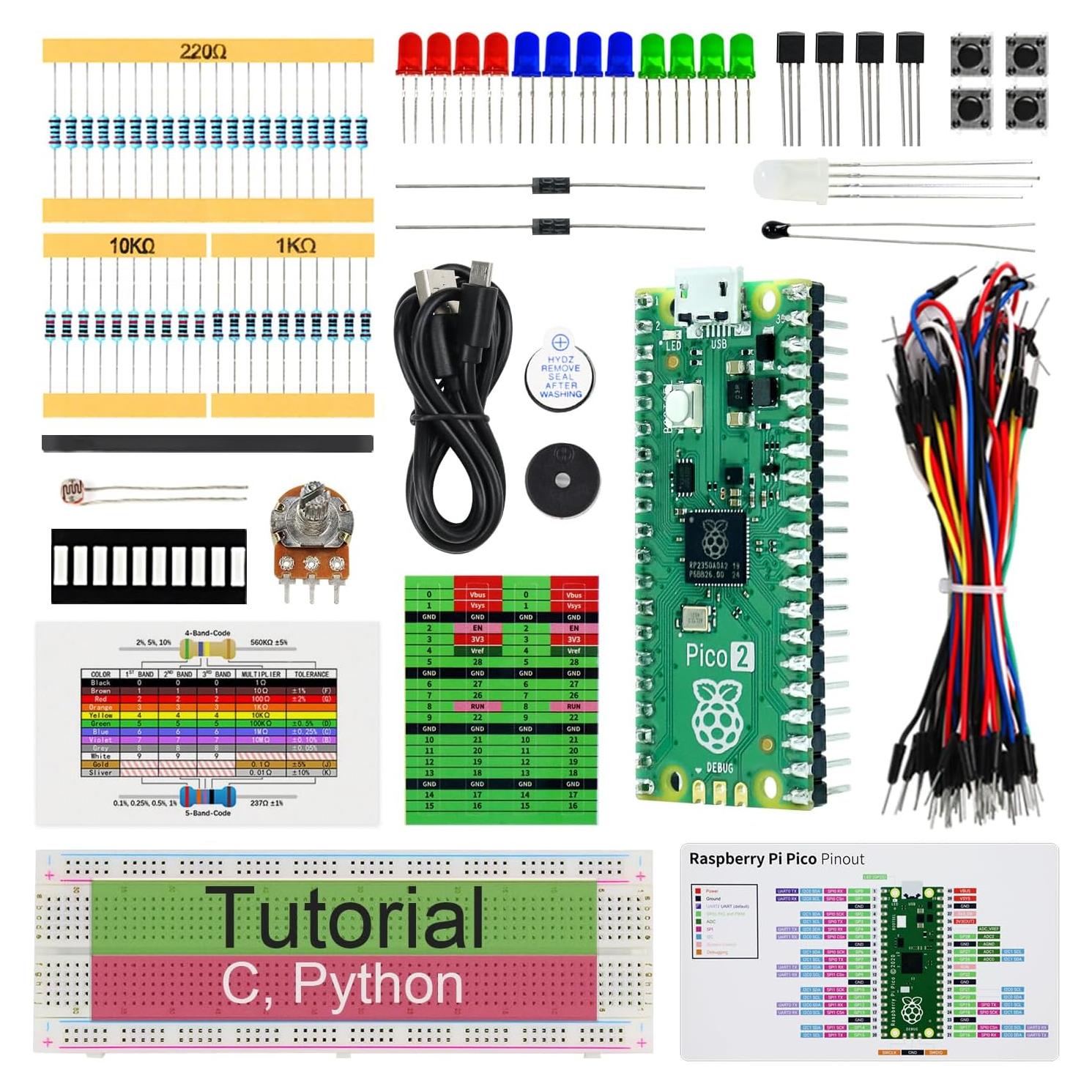 Kit de Inicio Freenove para Raspberry Pi Pico 2 - 55 Proyectos