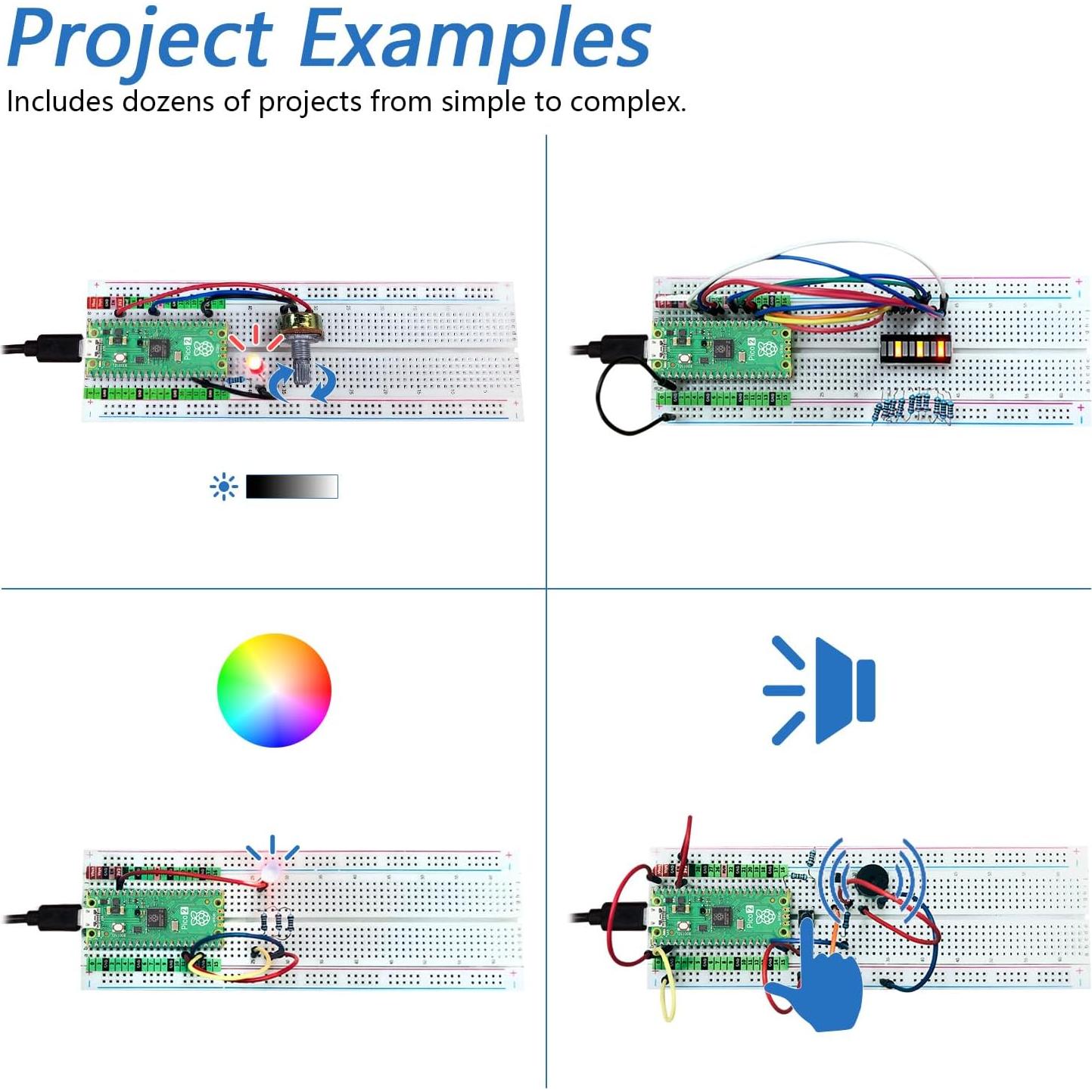 Kit de Inicio Freenove para Raspberry Pi Pico 2 - 55 Proyectos