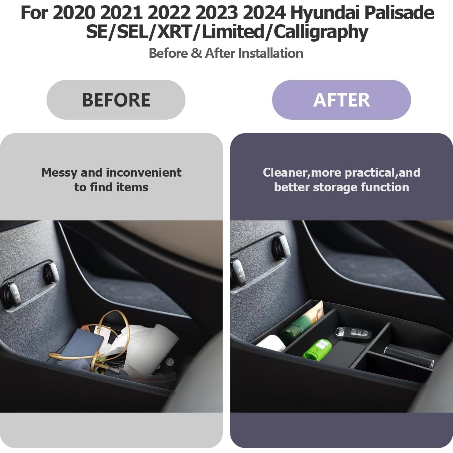 Organizador de Consola Central LUWU para Hyundai Palisade 2020-2025