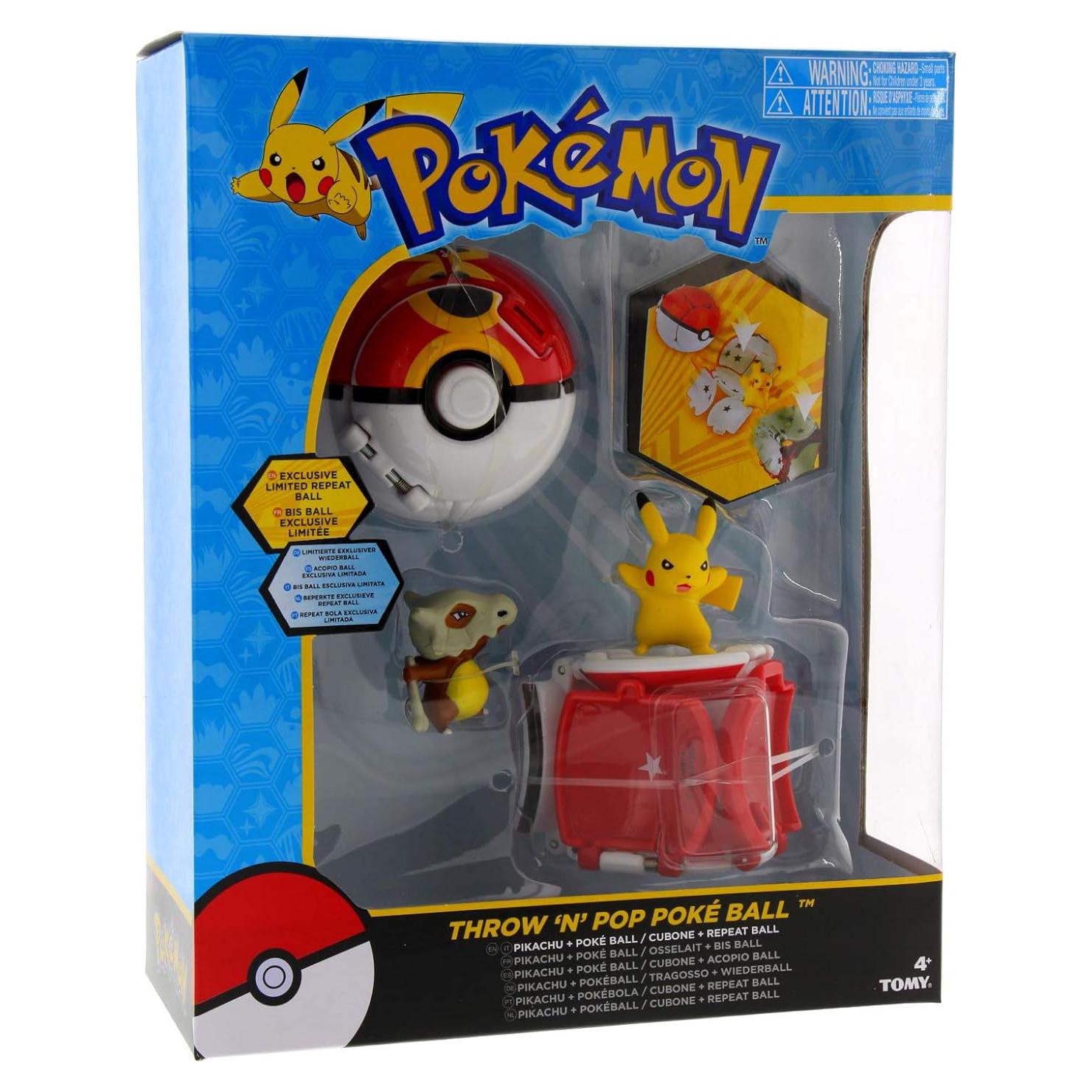 Conjunto Figuras Pikachu y Cubone + Poké Balls Tomy