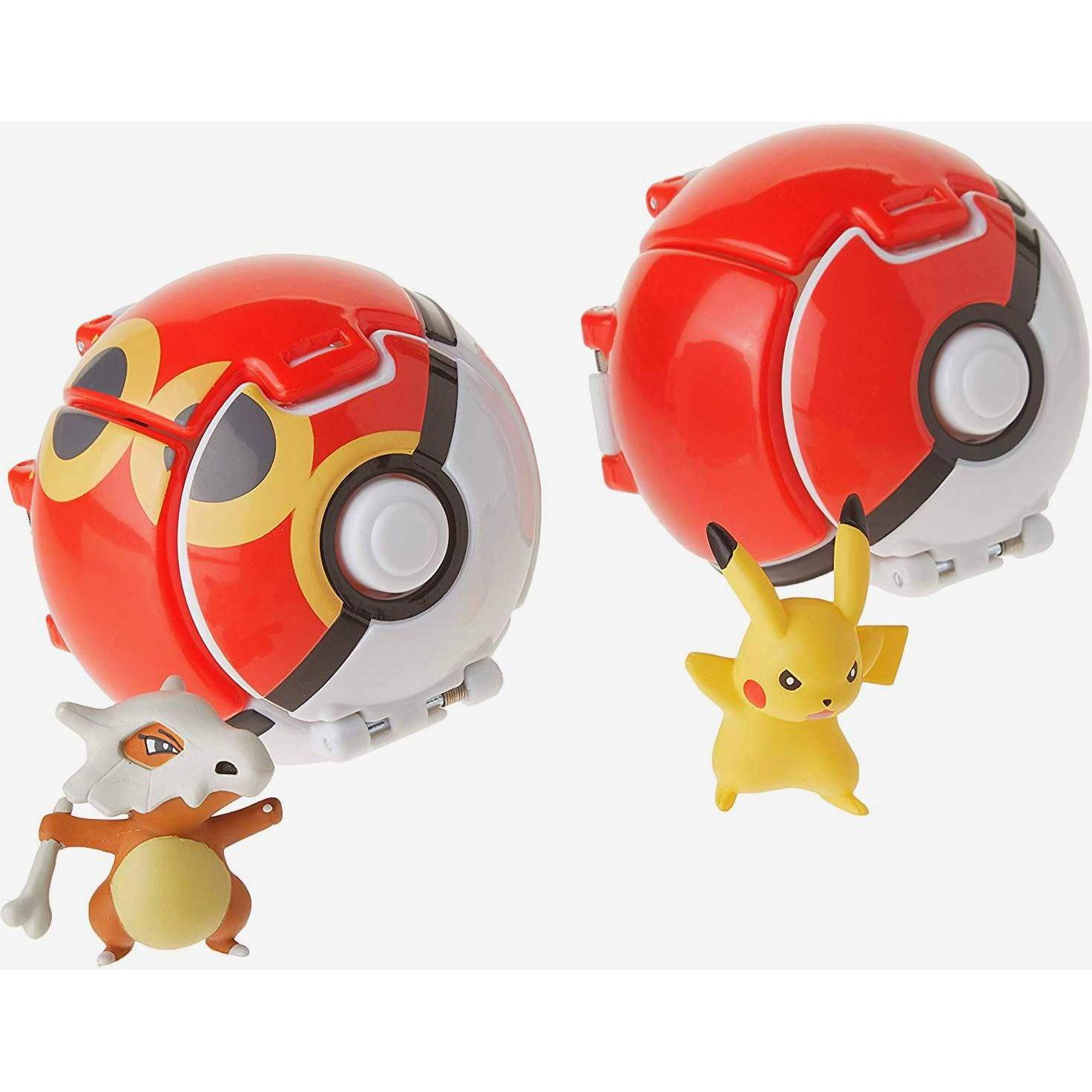 Conjunto Figuras Pikachu y Cubone + Poké Balls Tomy