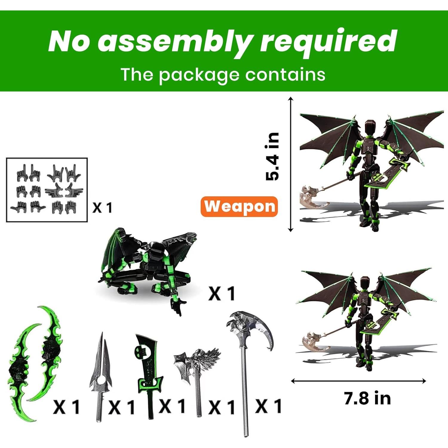 Conjunto de Figuras de Acción T13 Robot Articulado Verde