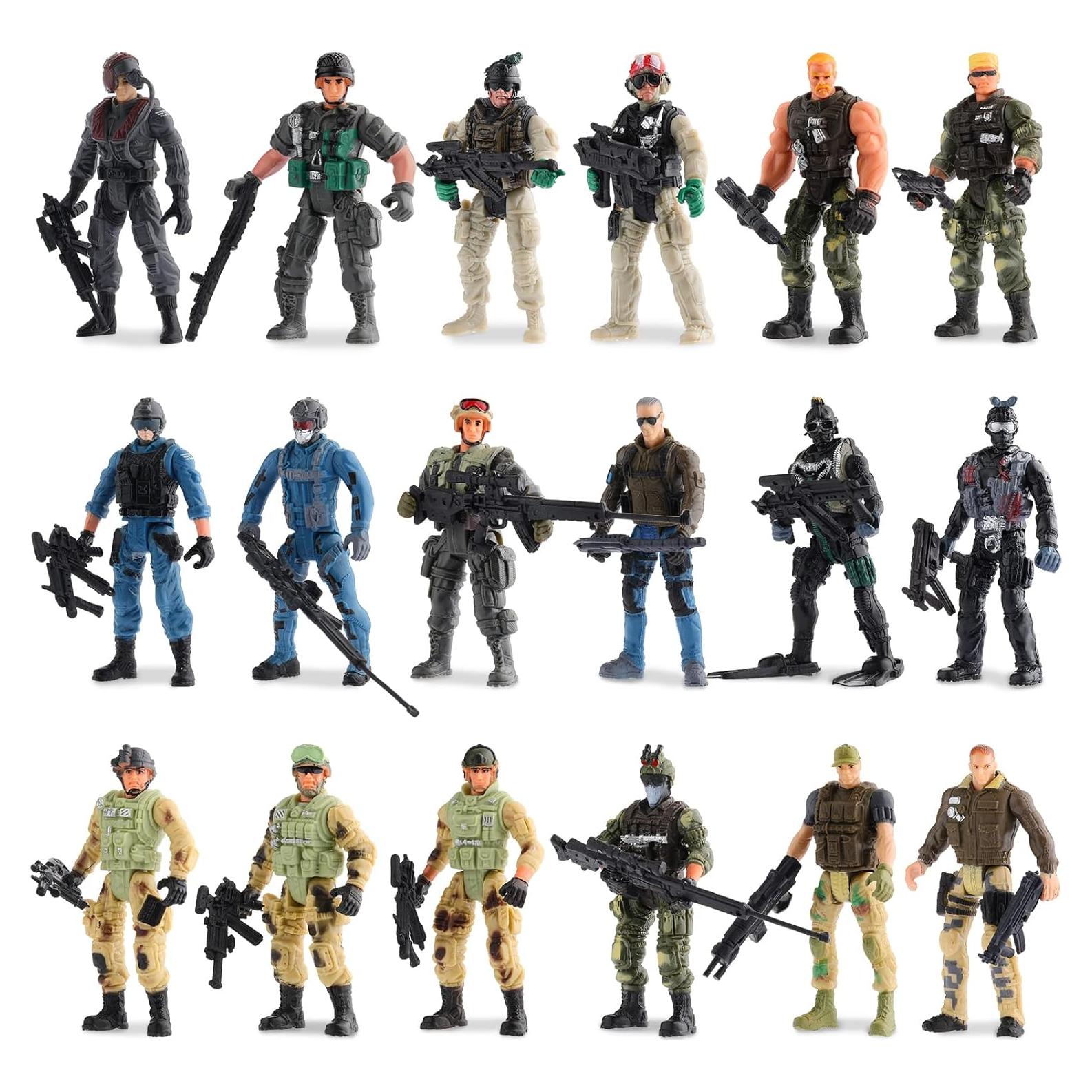 Juego de 18 Soldados del Ejército Skylety 10 cm con Armas