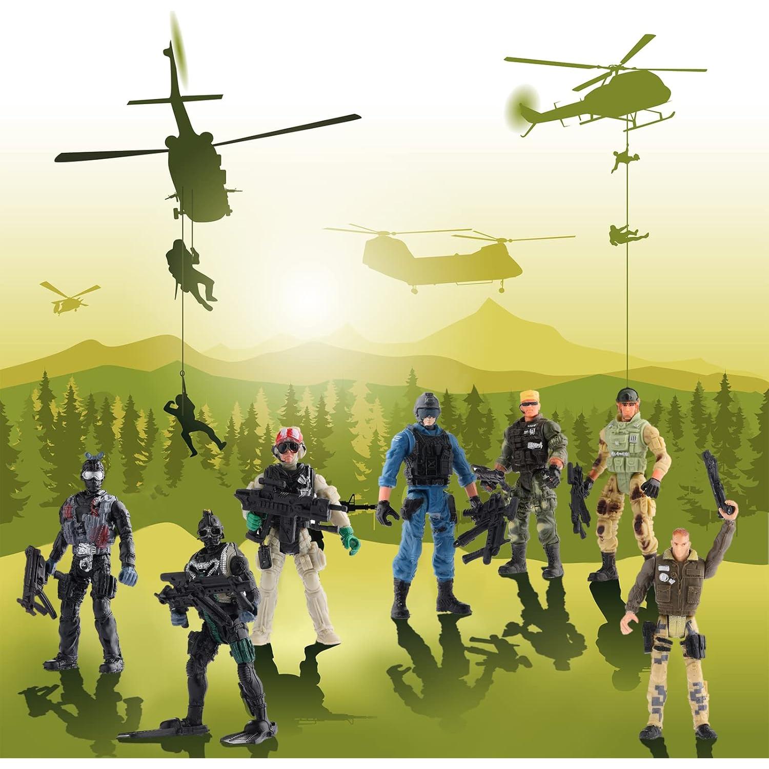 Juego de 18 Soldados del Ejército Skylety 10 cm con Armas