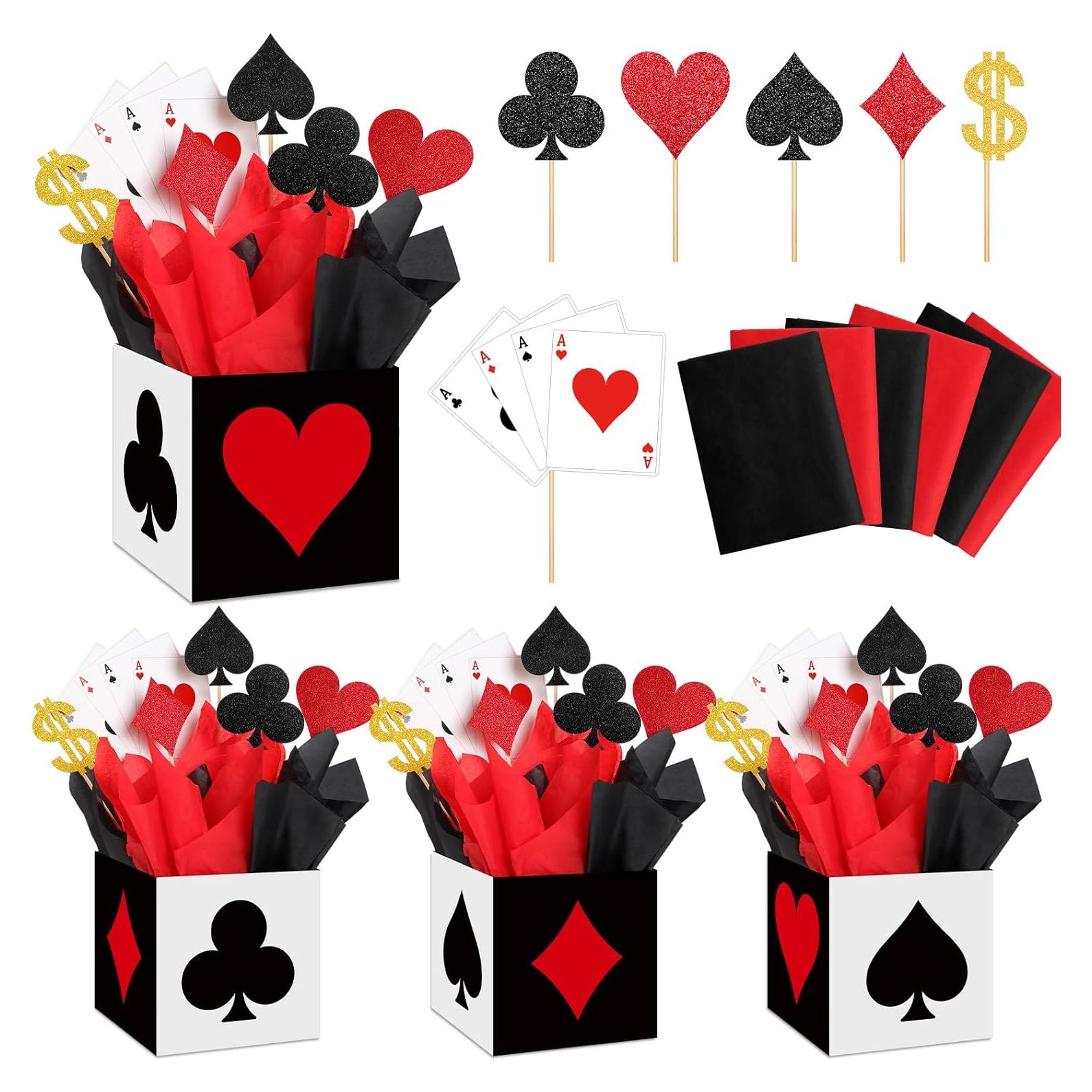 Decoraciones de Fiesta de Casino Zhanmai - 2 Cajas y Accesorios