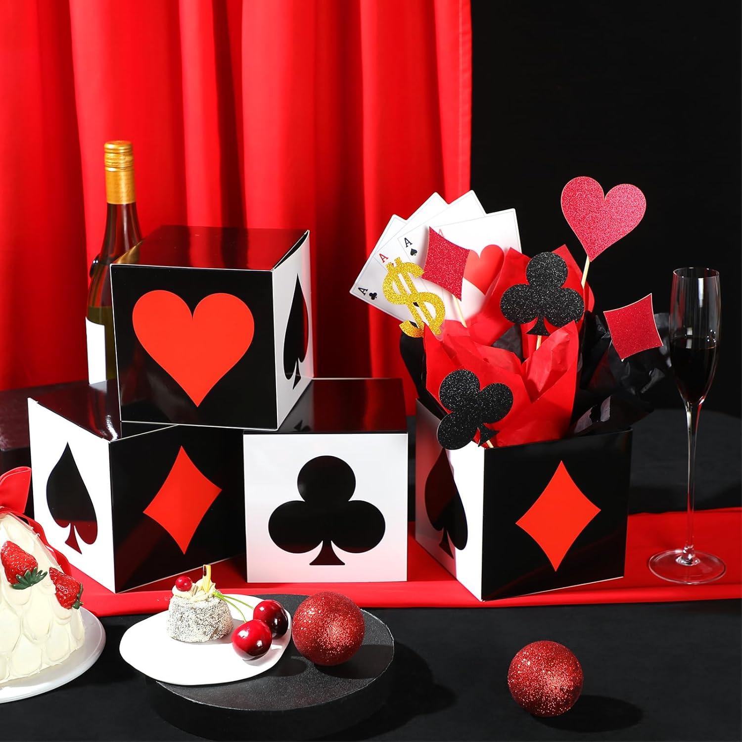 Decoraciones de Fiesta de Casino Zhanmai - 2 Cajas y Accesorios