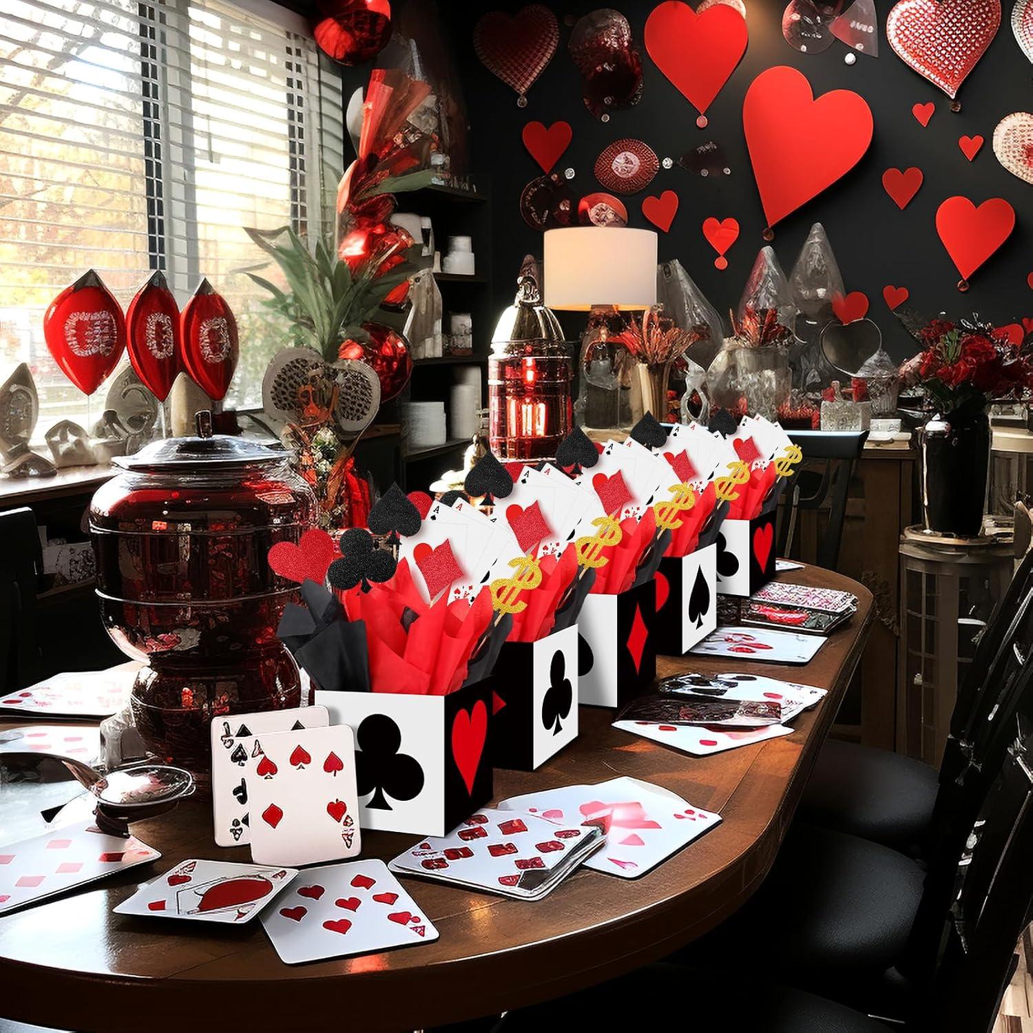 Decoraciones de Fiesta de Casino Zhanmai - 2 Cajas y Accesorios