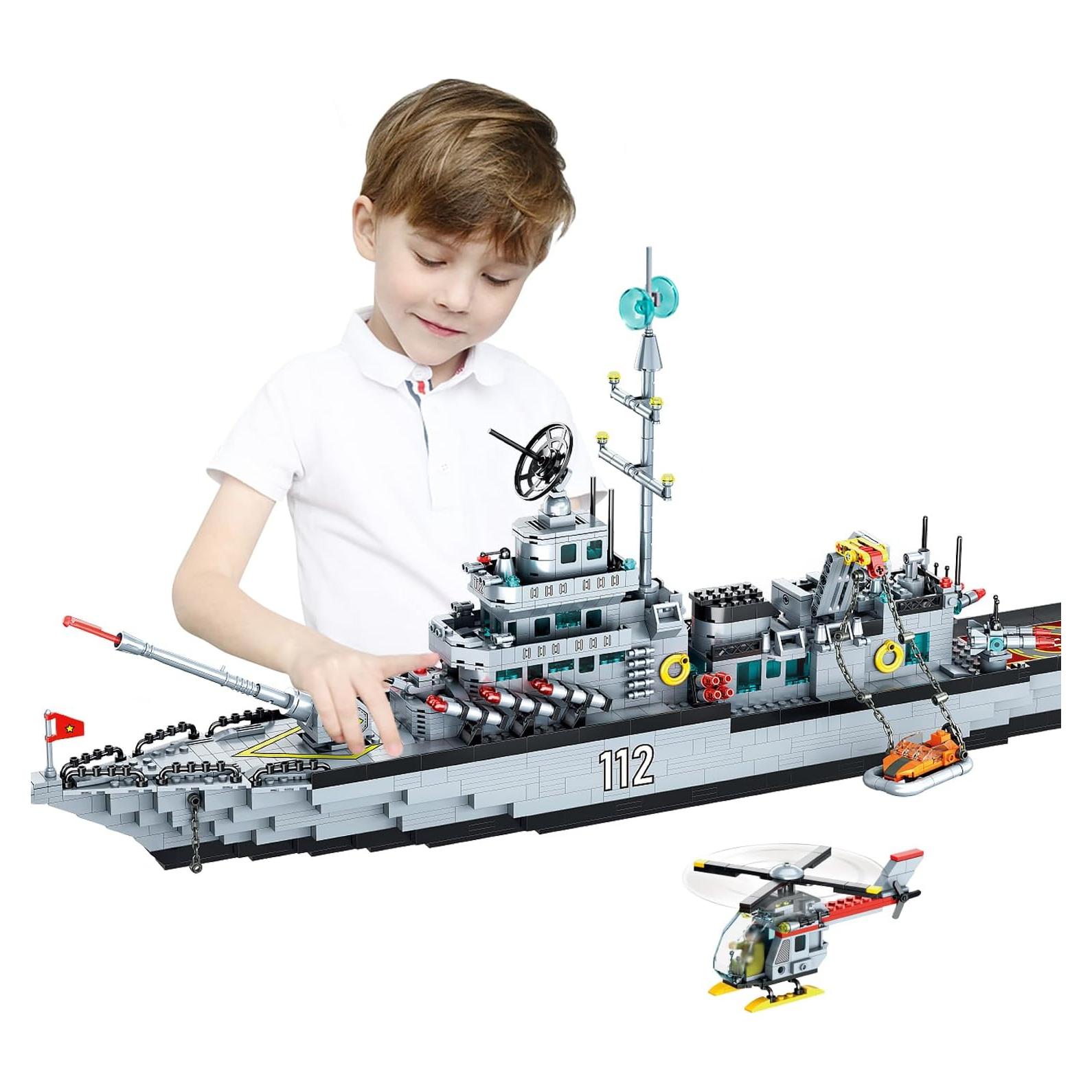 Juego de Construcción Acorazado Militar PinkBee 80 cm 8-en-1