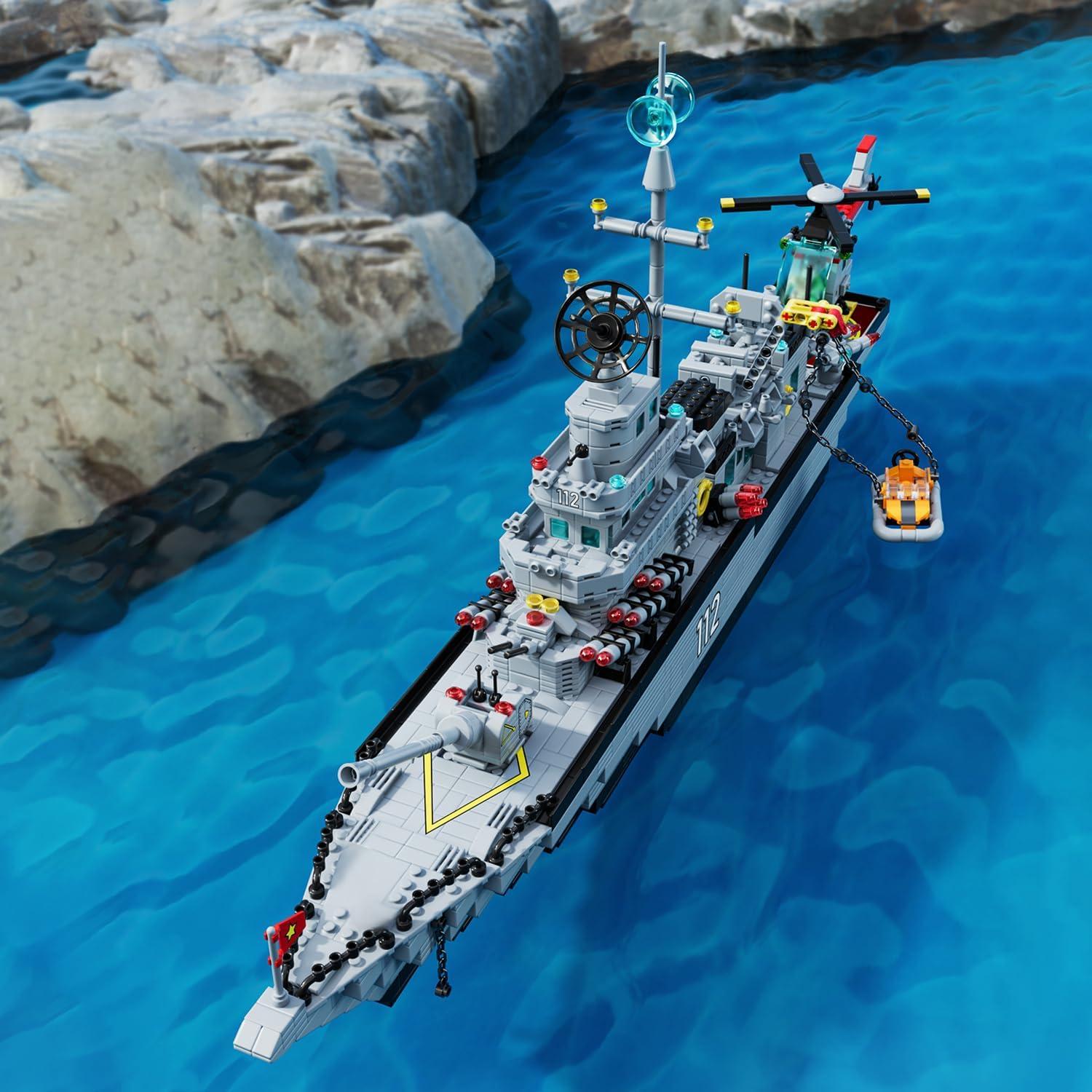 Juego de Construcción Acorazado Militar PinkBee 80 cm 8-en-1