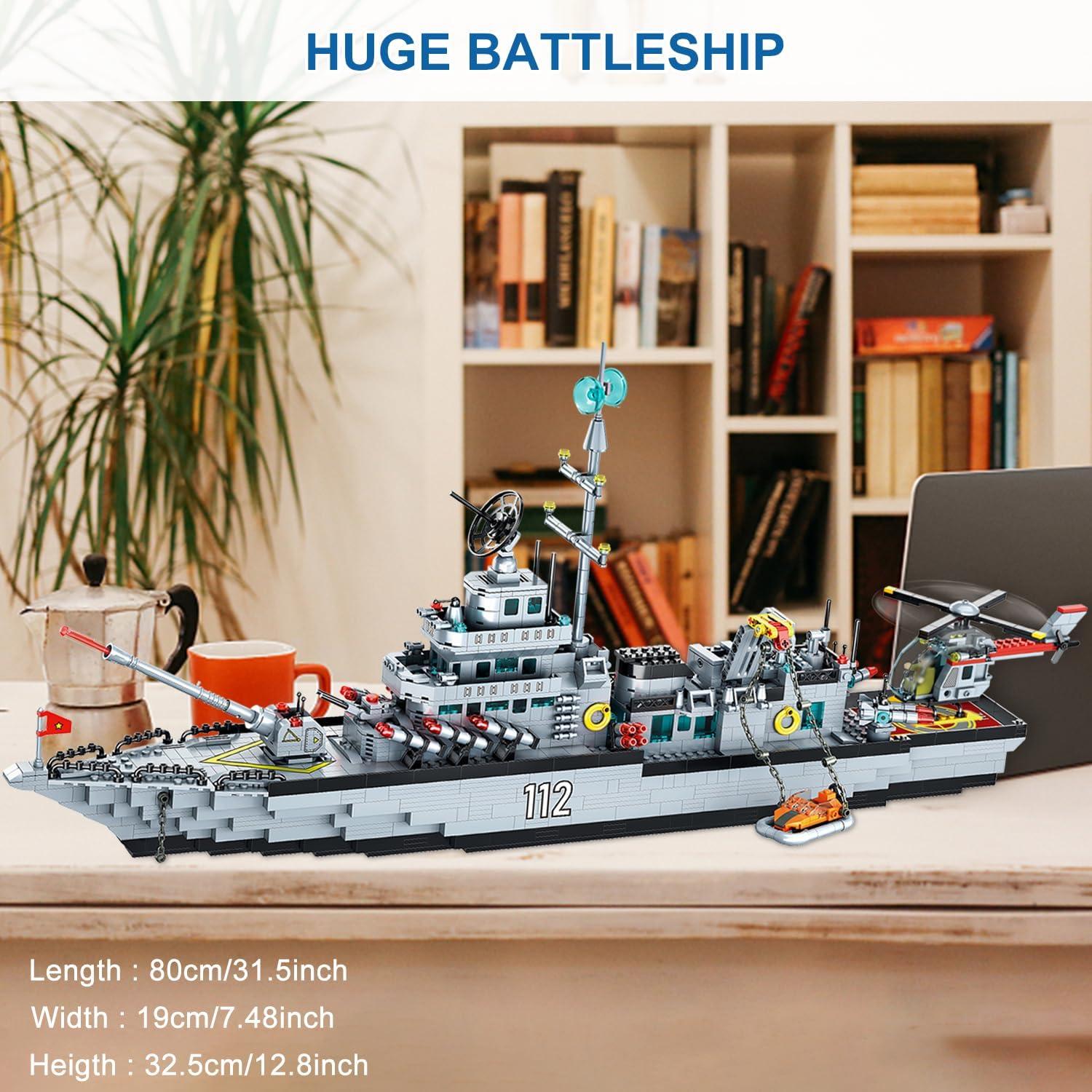 Juego de Construcción Acorazado Militar PinkBee 80 cm 8-en-1