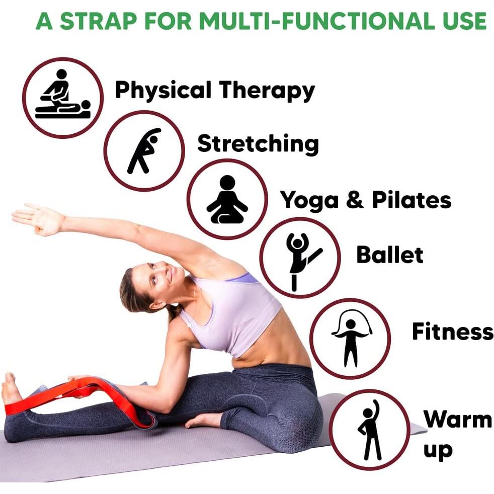 Correa de Estiramiento Sport2People 243.84 cm Nylon Yoga