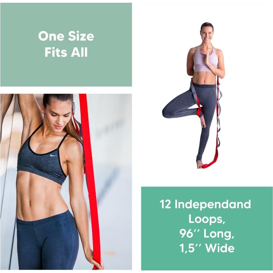 Correa de Estiramiento Sport2People 243.84 cm Nylon Yoga