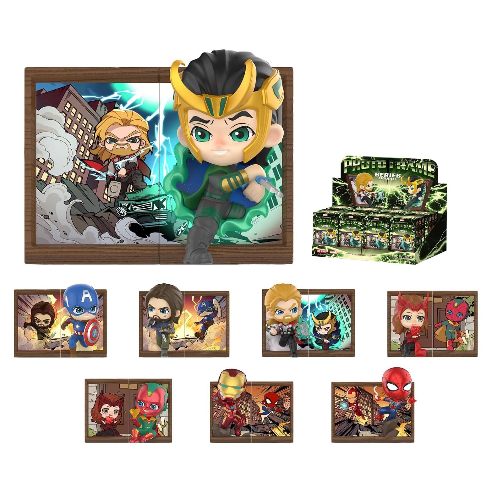 POP MART Disney Marvel Photo Frame Series Figures, Disney Marvel Blind Box Figures, Random Design Action Figures Collectible Toys Home Decorations, Holiday Birthday Gifts, Whole Set