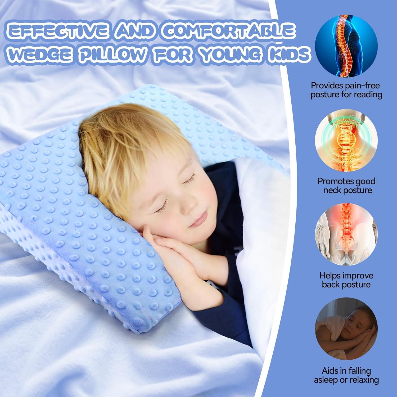 Cojín en Cuña BlissfulAbode Azul para Niños - Espuma Viscoelástica