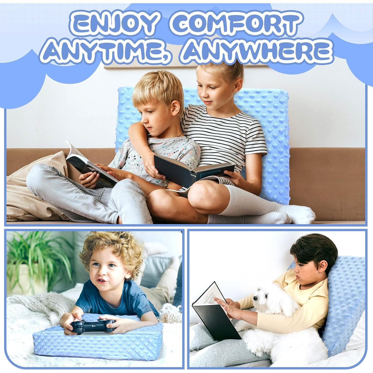 Cojín en Cuña BlissfulAbode Azul para Niños - Espuma Viscoelástica