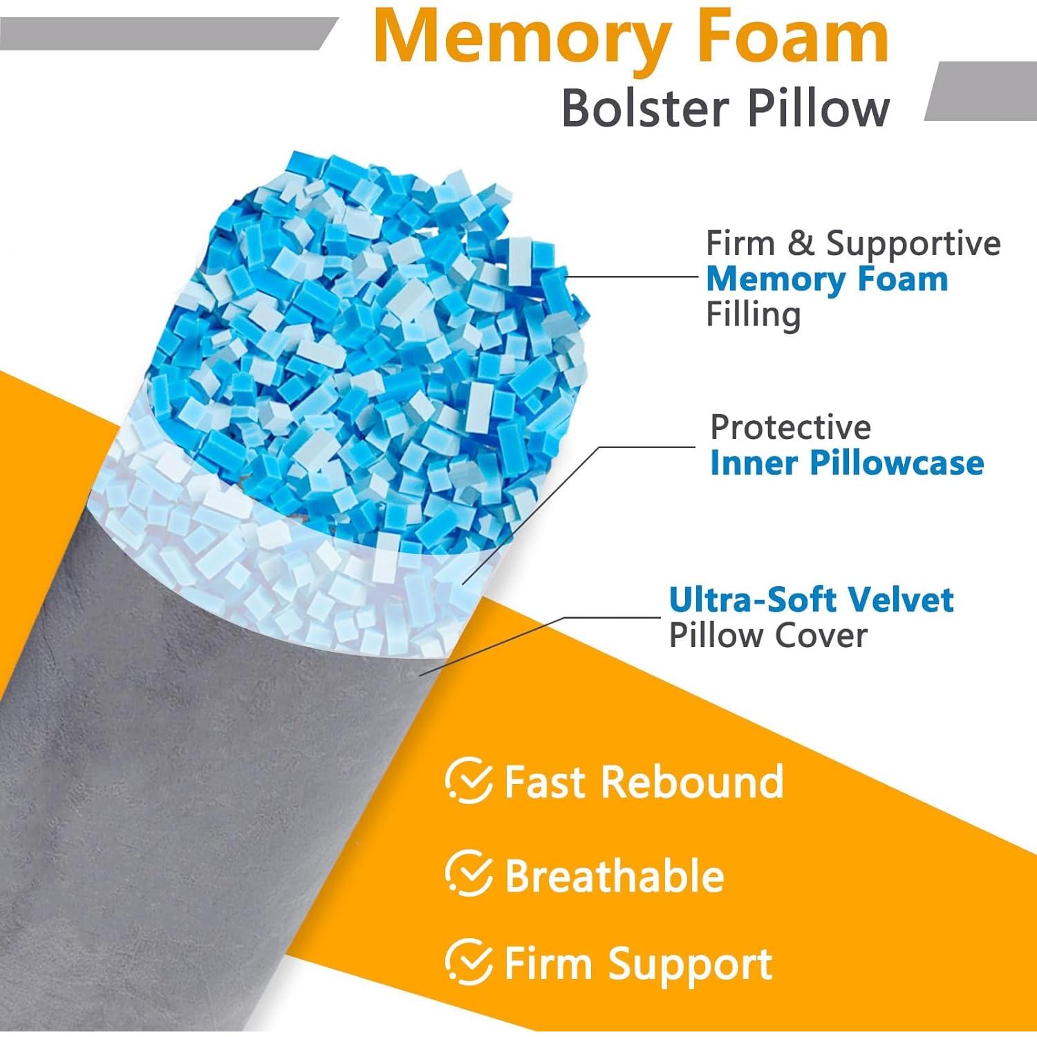 Almohada Corporal Cilíndrica 1 MIDDLE ONE Espuma Viscoelástica 119x20 cm Gris