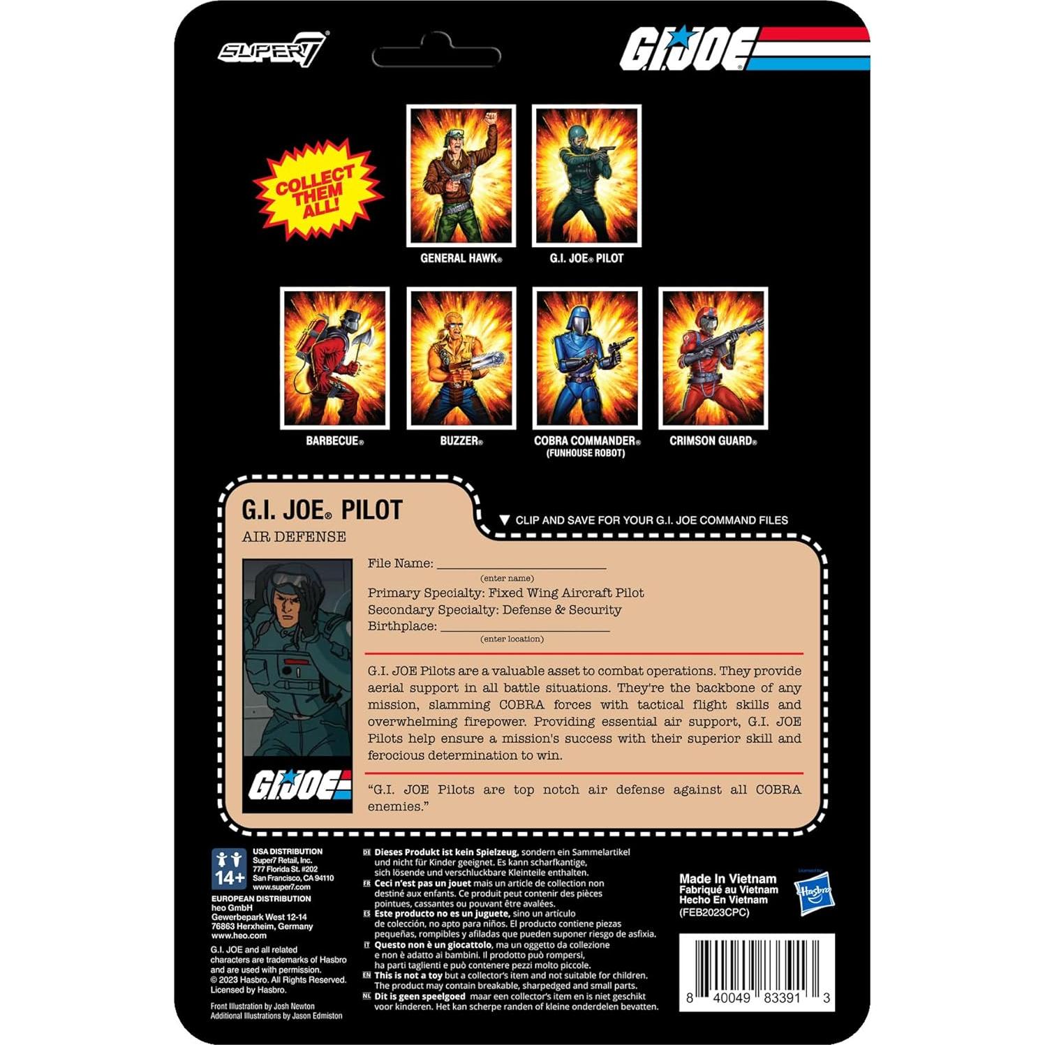 Figura de Acción G.I. Joe Super7 Piloto con Accesorios