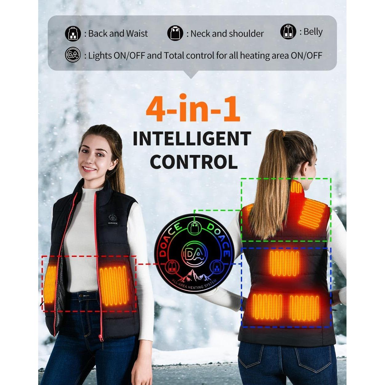 Chaleco Térmico DOACE Unisex Eléctrico Recargable 8 Zonas