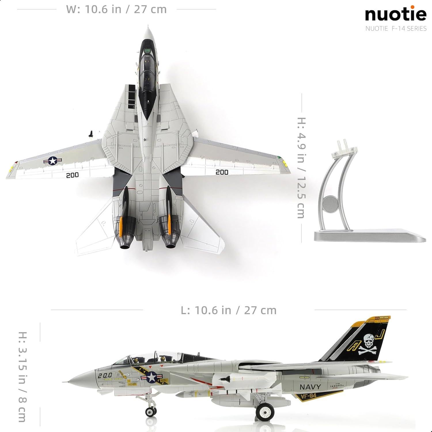 Modelo F-14 Tomcat 1/72 NUOTIE VF-84 Jolly Rogers Metal