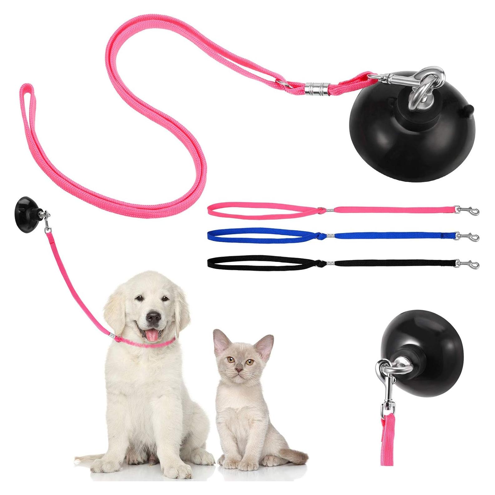 Correa de Baño para Perros Frienda con Ventosa y Bucles 4 Piezas