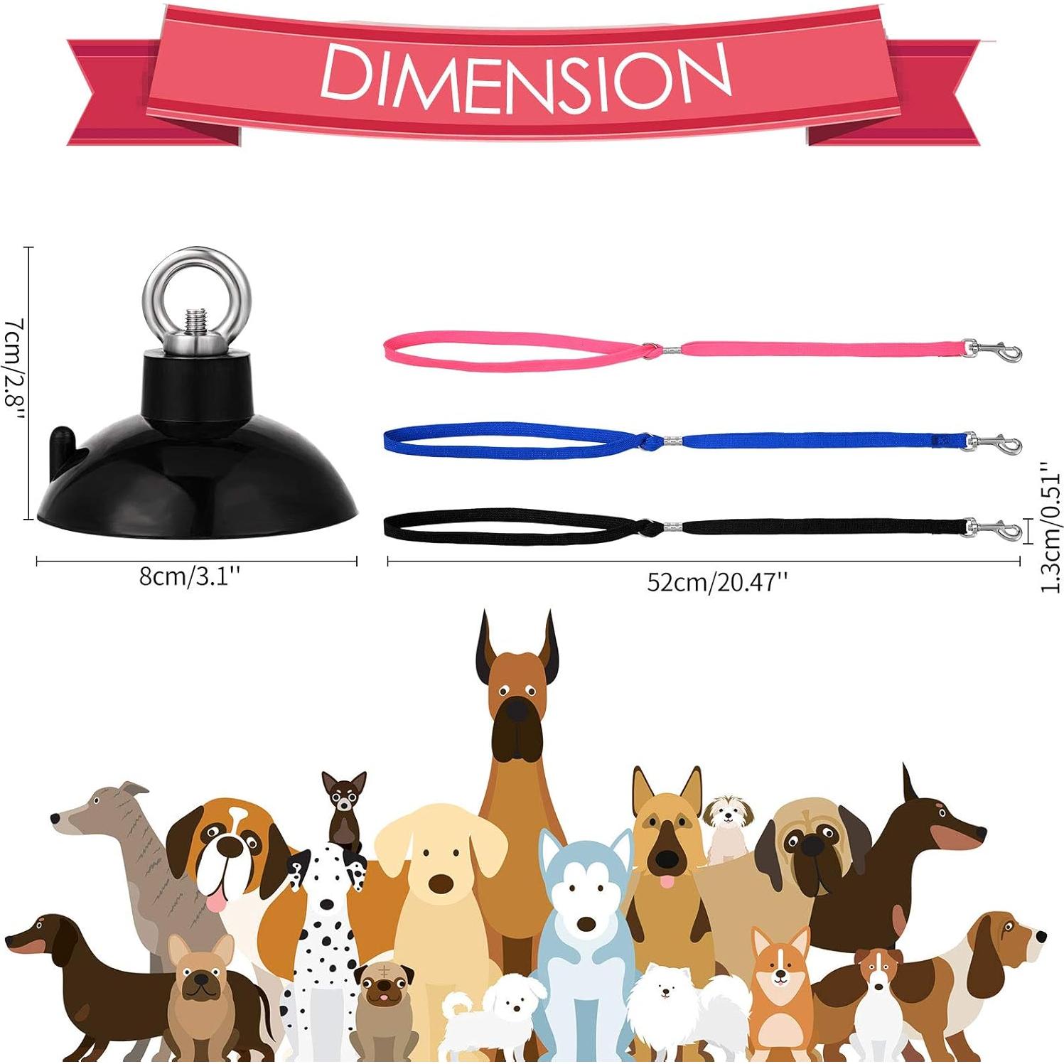 Correa de Baño para Perros Frienda con Ventosa y Bucles 4 Piezas