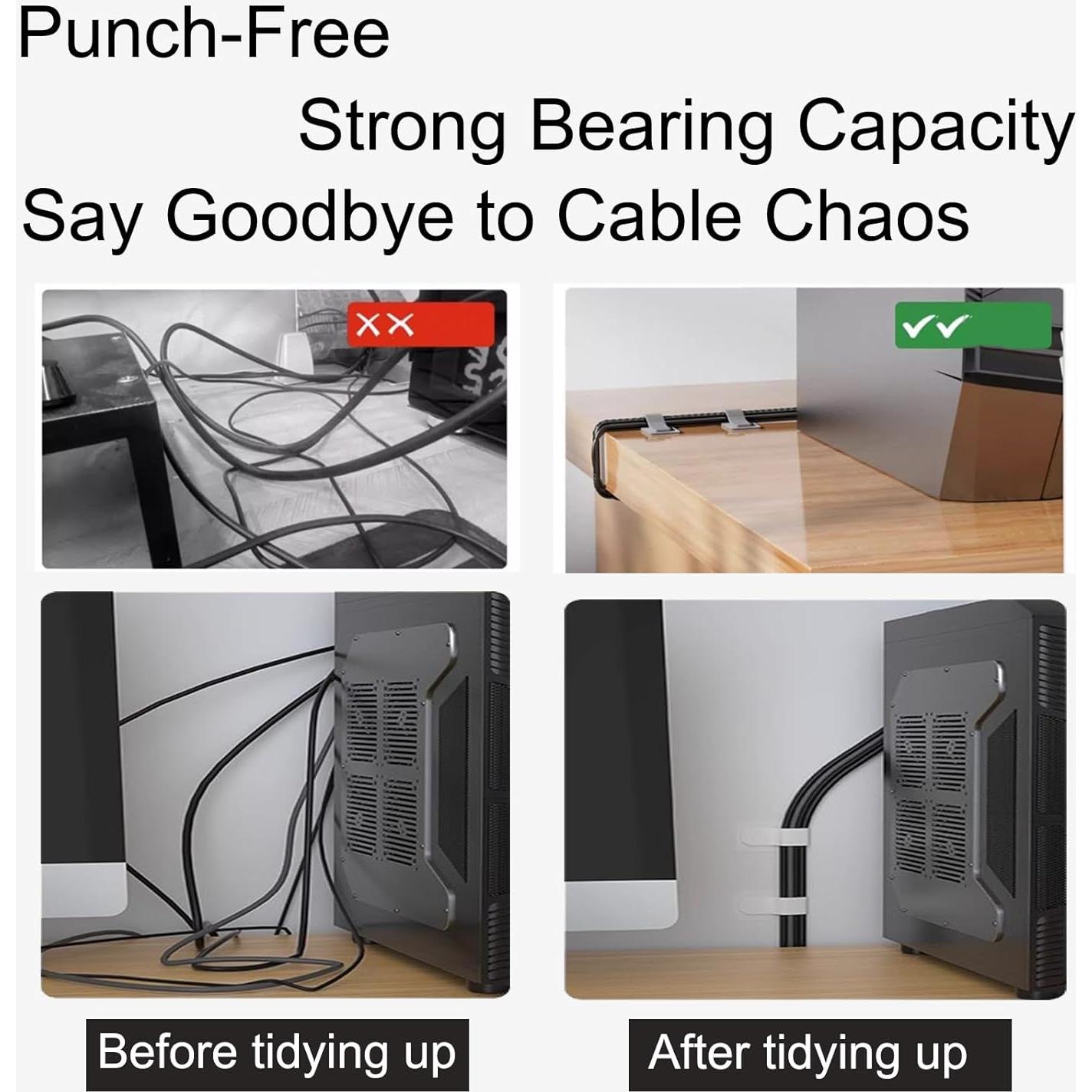 Correas de Cable Autoadhesivas MUTOTO 40 Pcs Gris Organizador