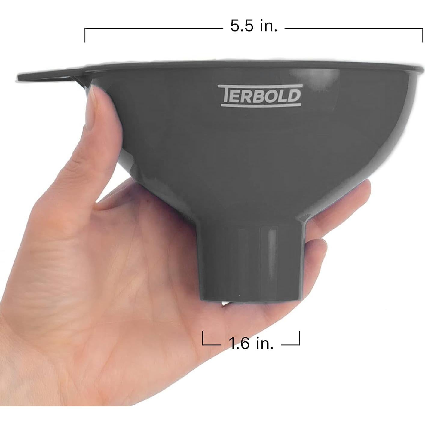 Embudos de Plástico Terbold 3 Piezas Boca Ancha Grises