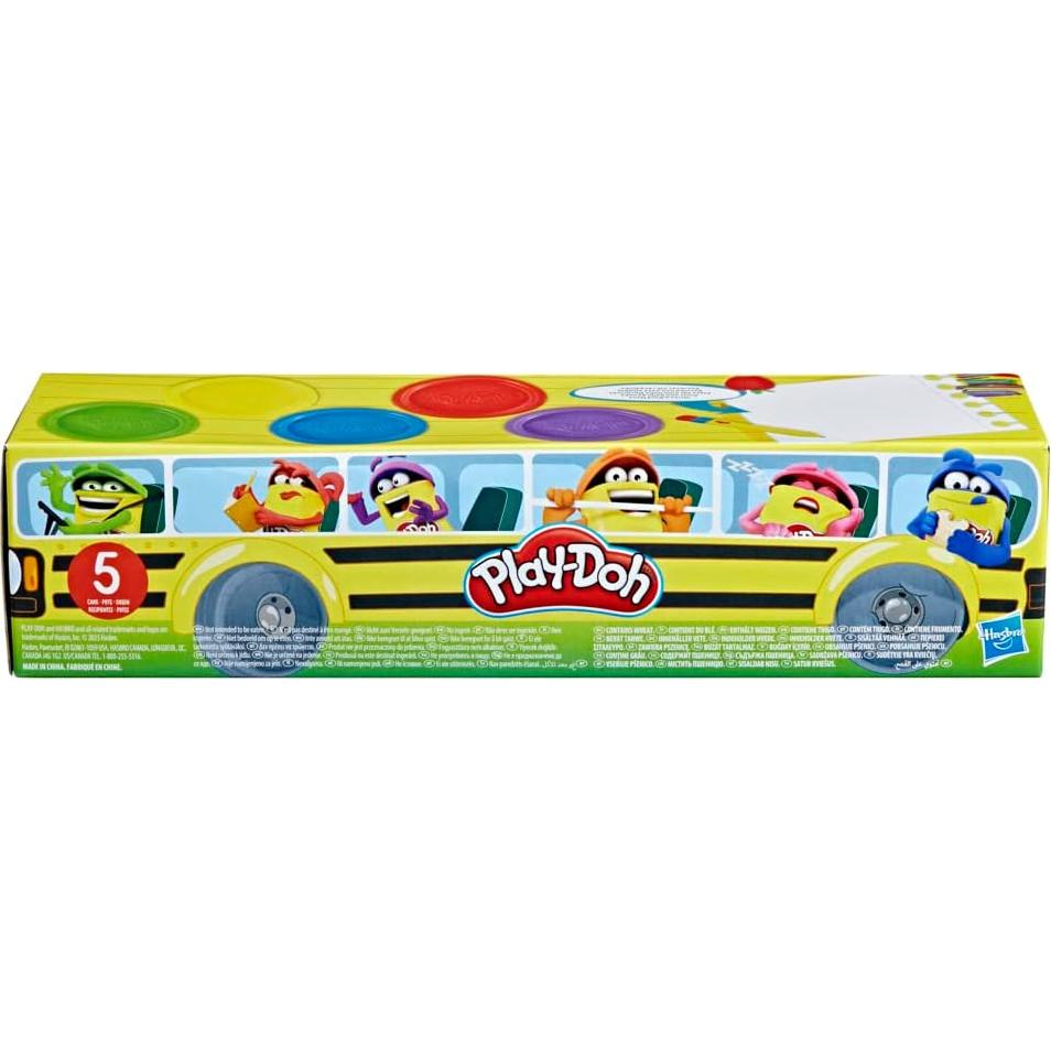 Juego de 5 Latas de Play-Doh en Autobús Escolar
