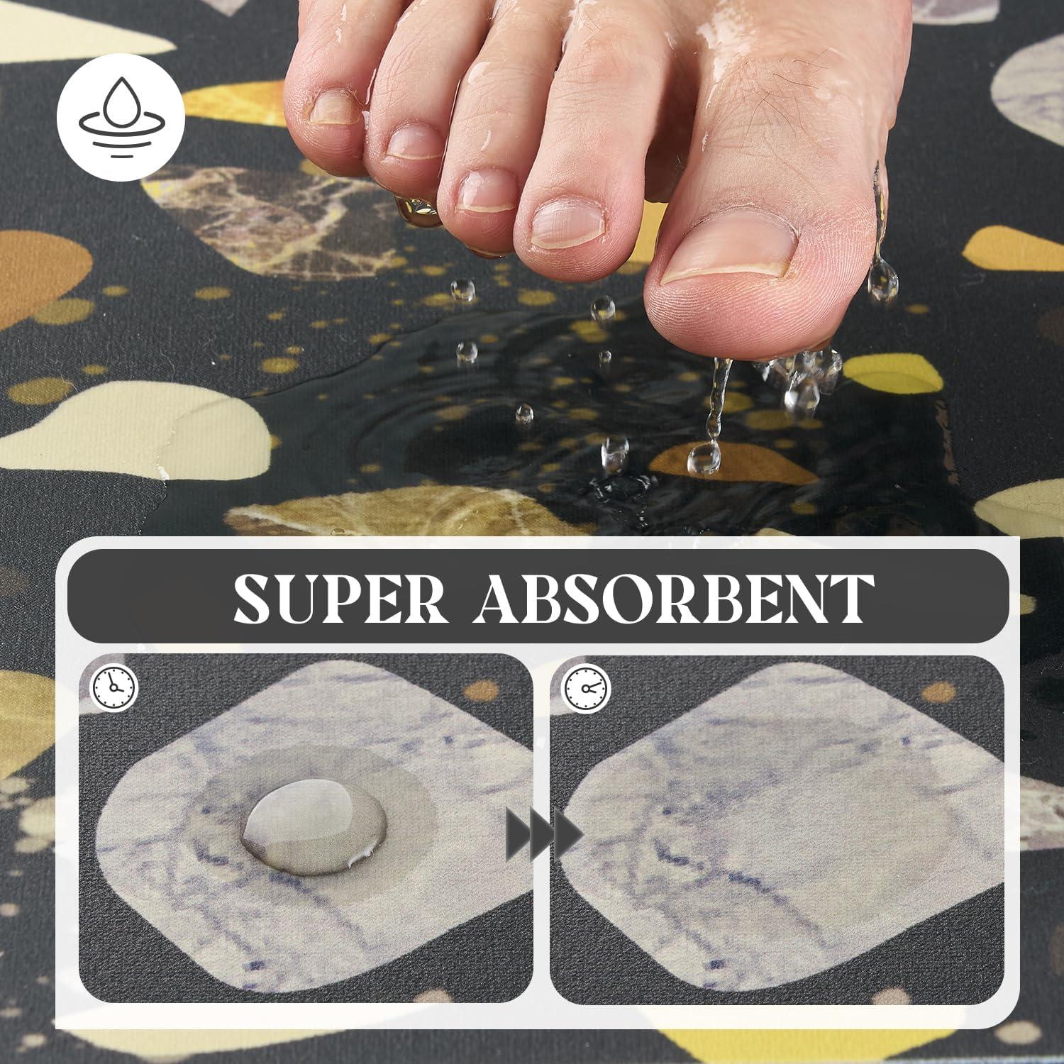 Alfombra de Baño Antideslizante MontVoo 61x41 cm Negro Multicolor