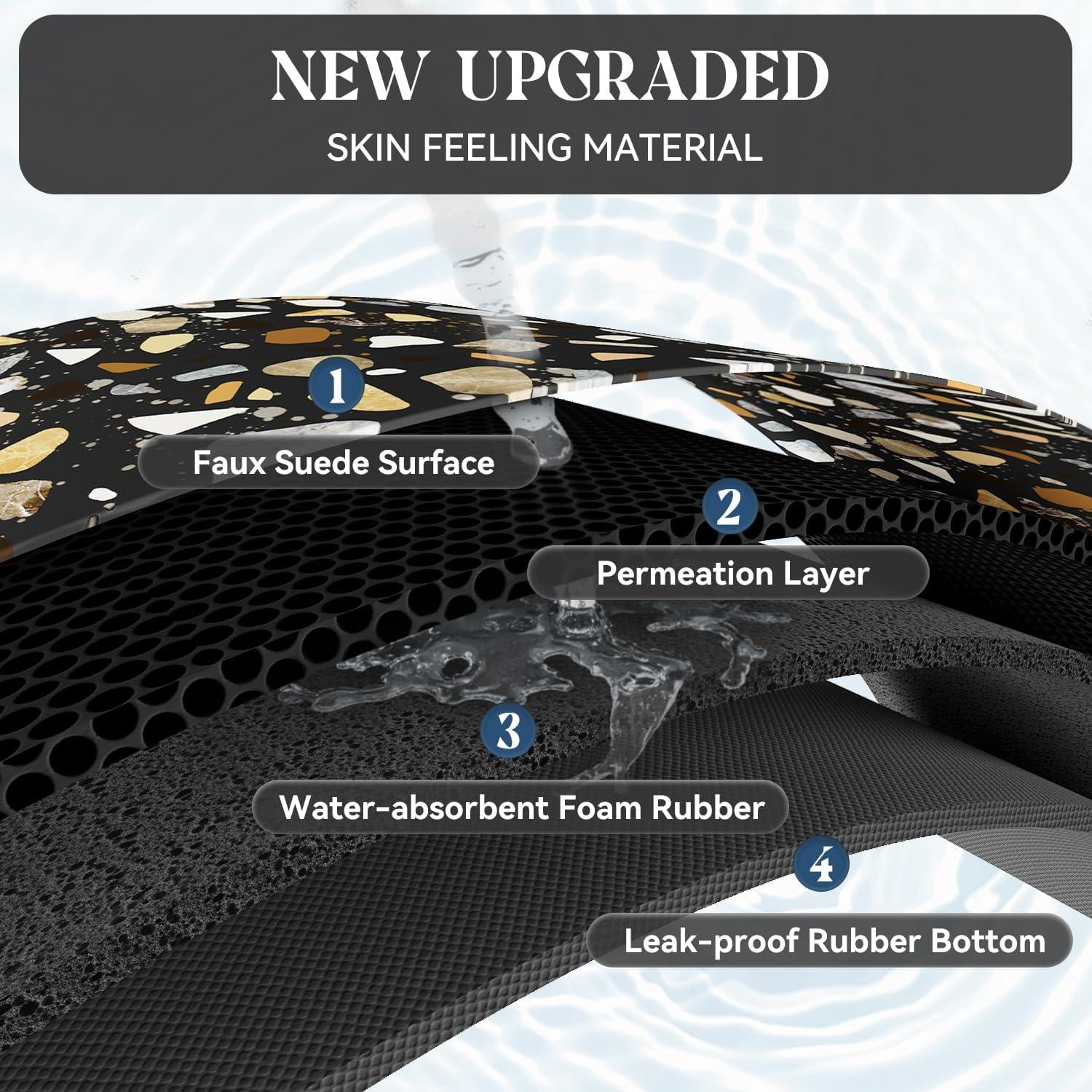 Alfombra de Baño Antideslizante MontVoo 61x41 cm Negro Multicolor