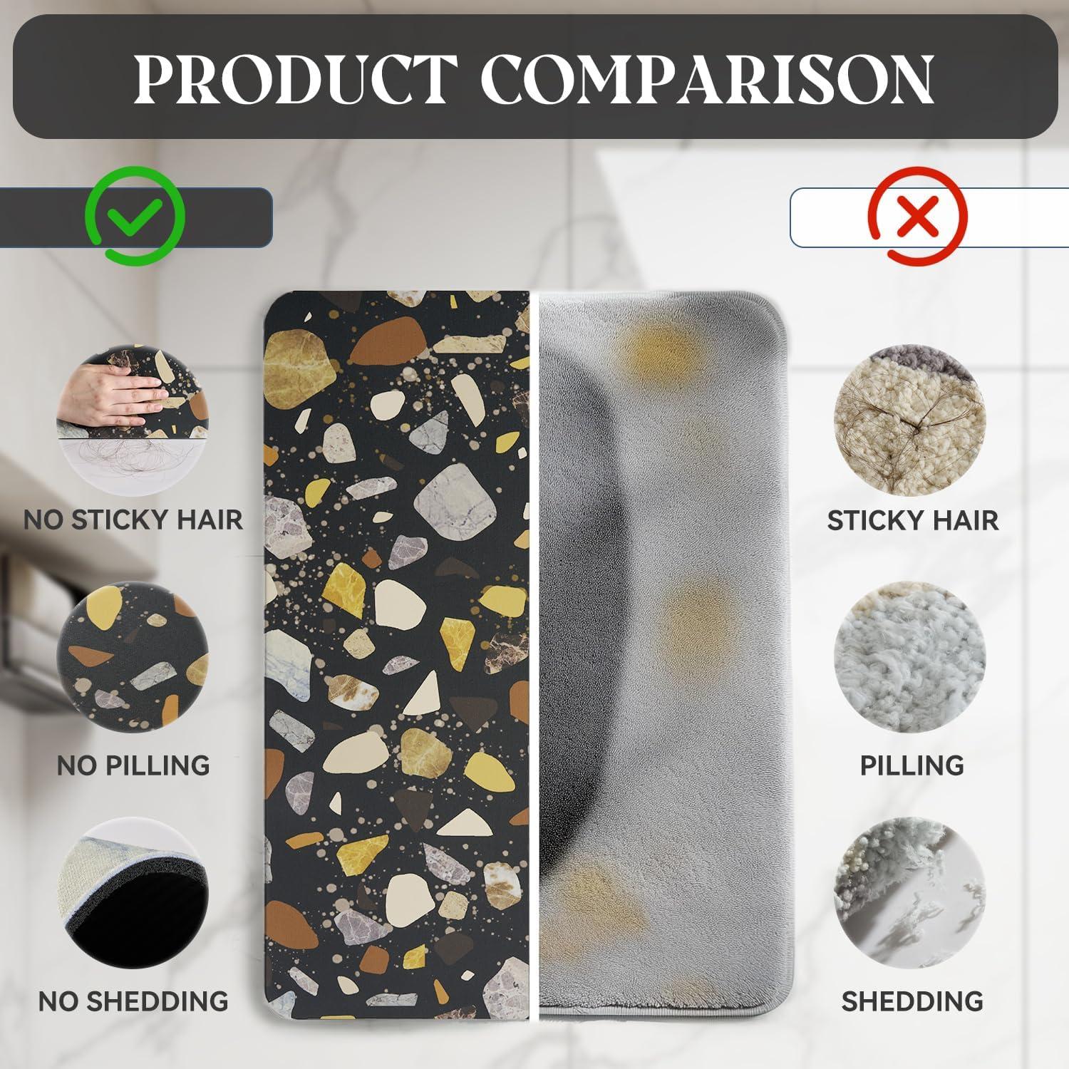 Alfombra de Baño Antideslizante MontVoo 61x41 cm Negro Multicolor