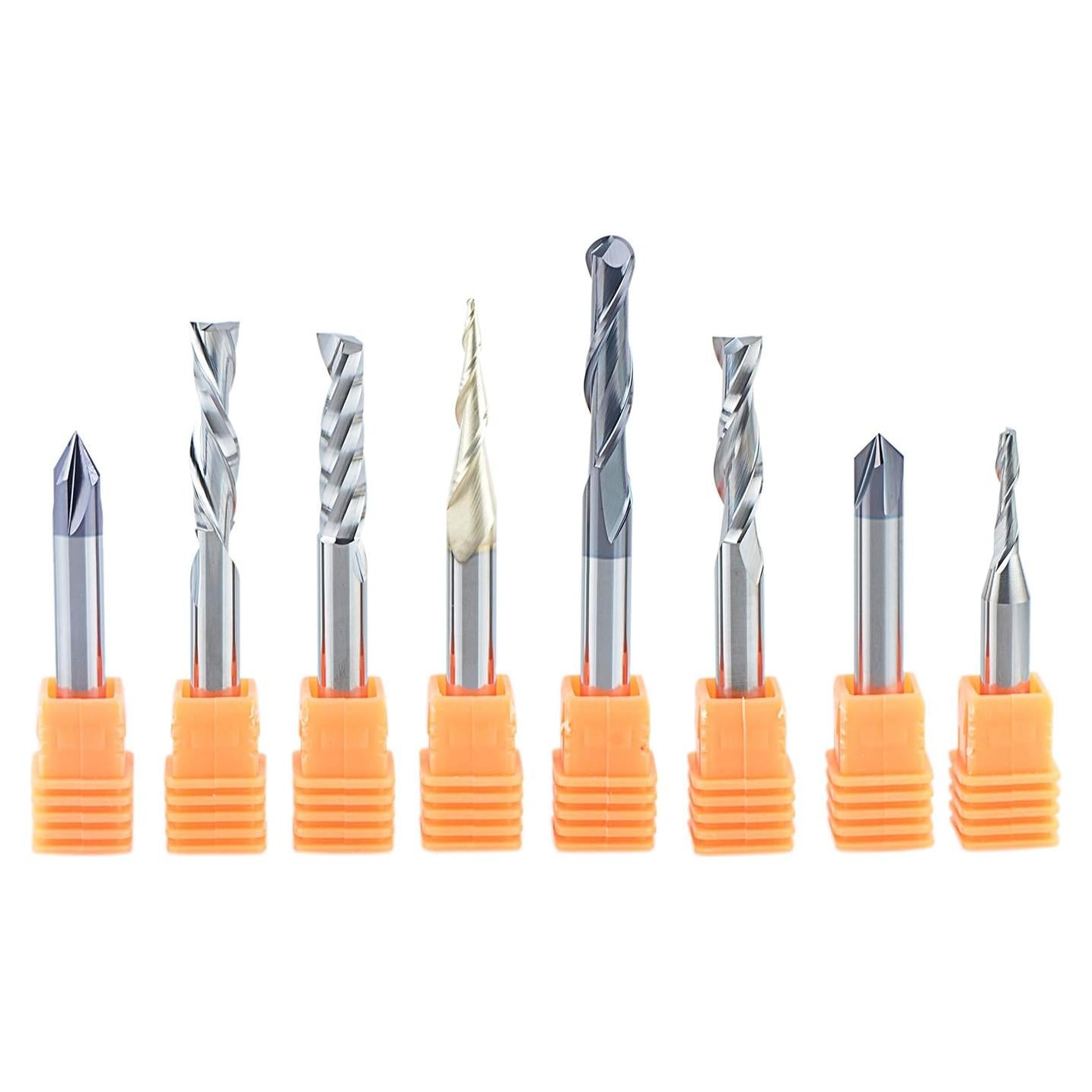 Juego de 8 Brocas de Carburo SpeTool 6.35mm para CNC