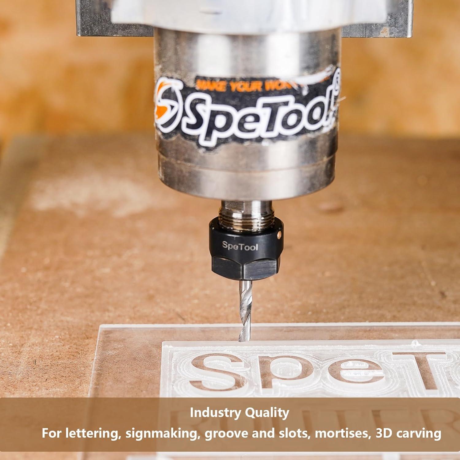 Juego de 8 Brocas de Carburo SpeTool 6.35mm para CNC