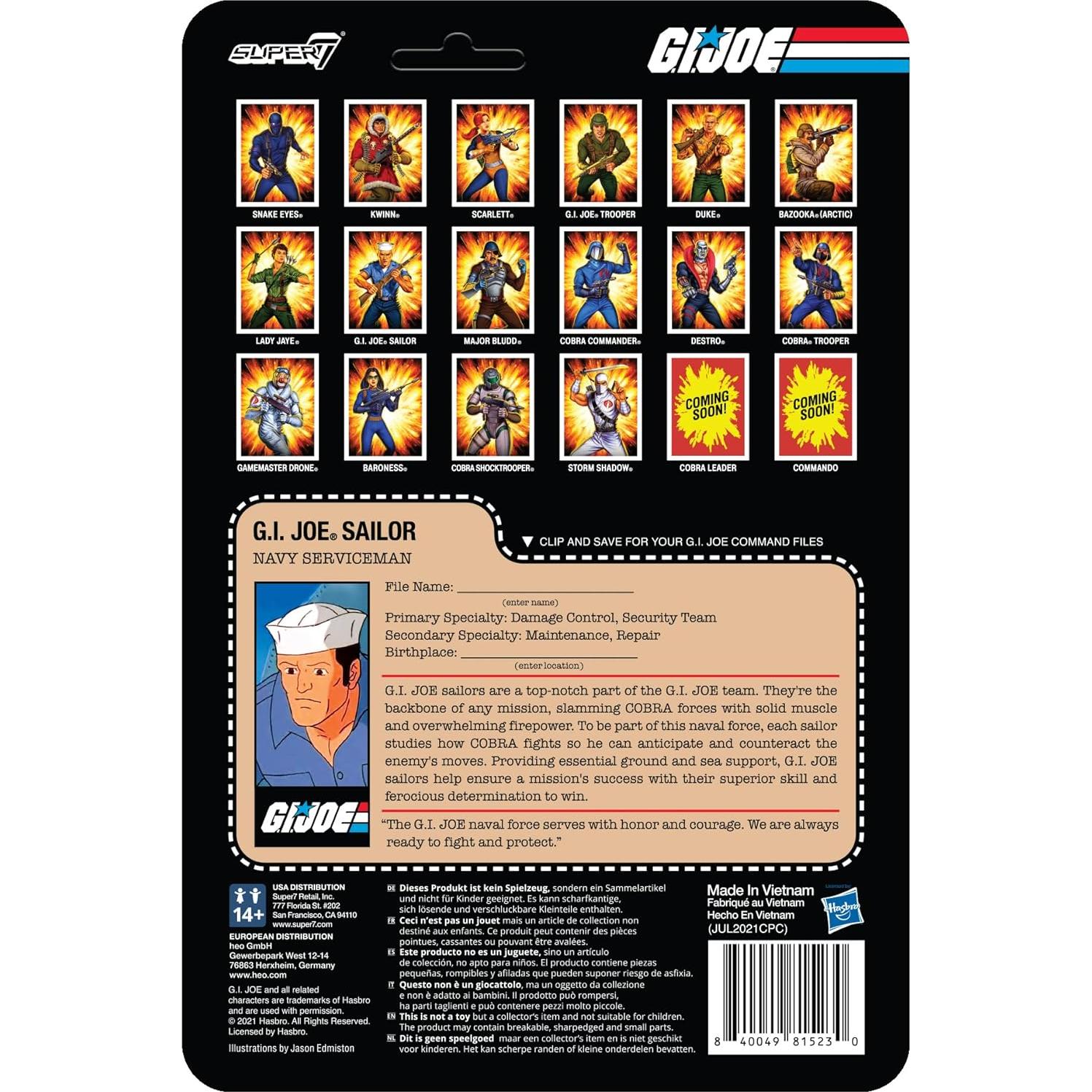 Figura G.I. Joe Super7 Blueshirt Afeitado Limpio 9.5 cm