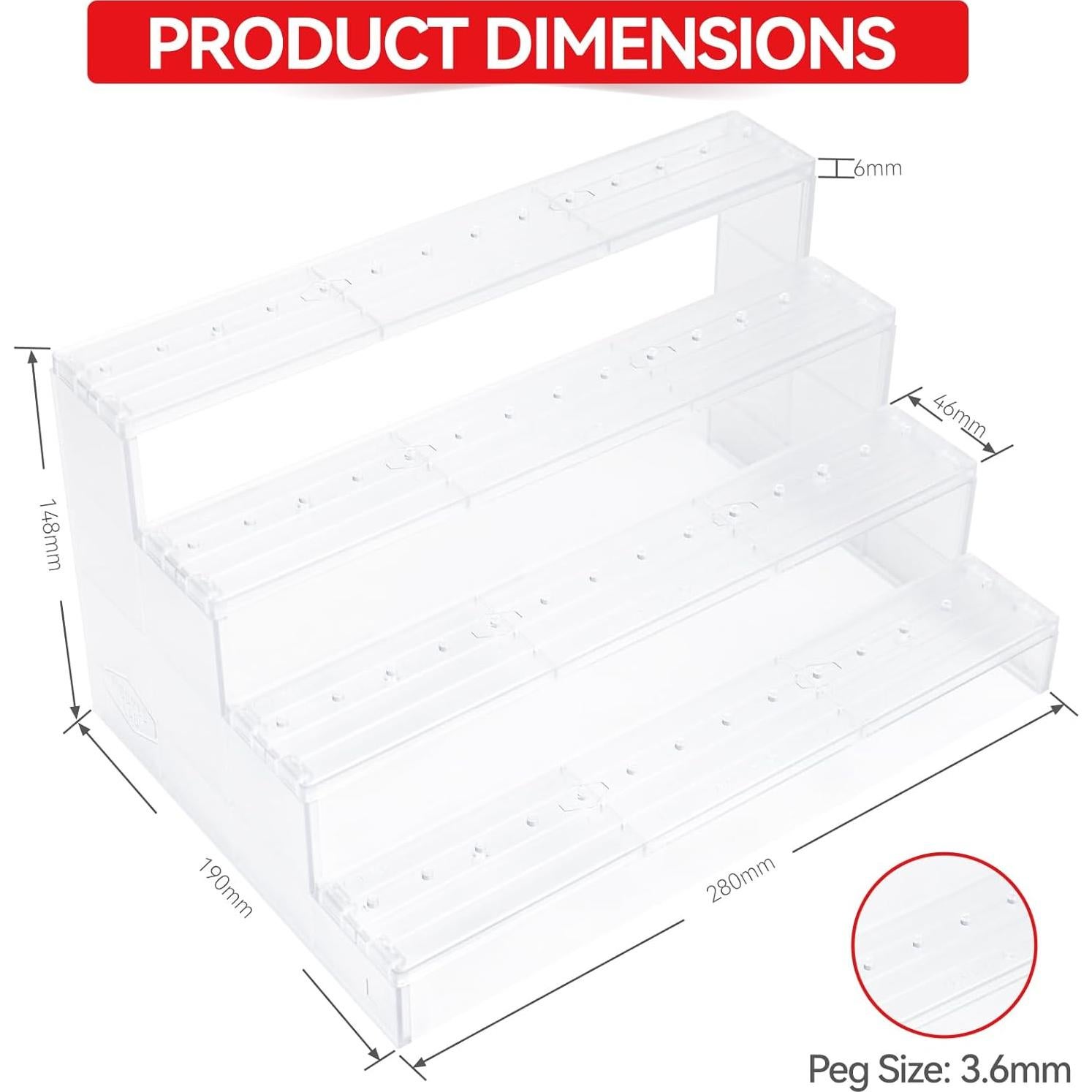 Estante SIXPOINTS para figuras de acción 4 niveles 28x15 cm
