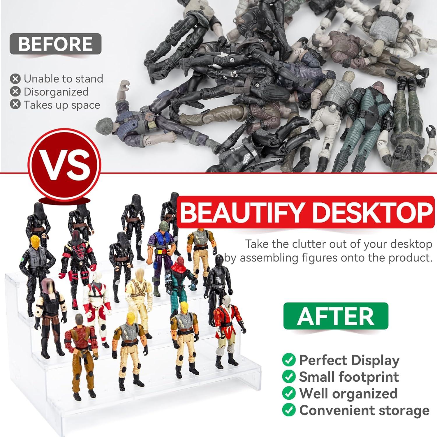 Estante SIXPOINTS para figuras de acción 4 niveles 28x15 cm