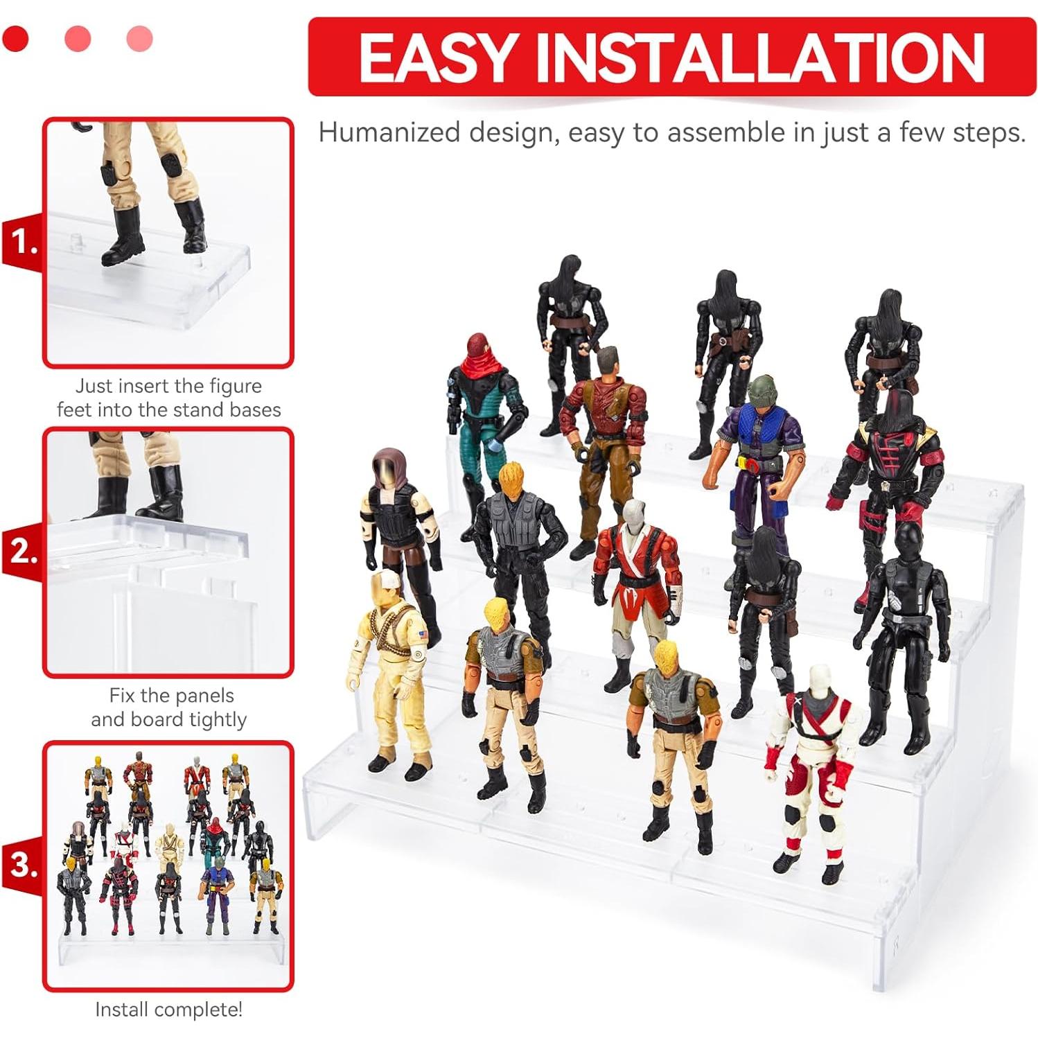 Estante SIXPOINTS para figuras de acción 4 niveles 28x15 cm