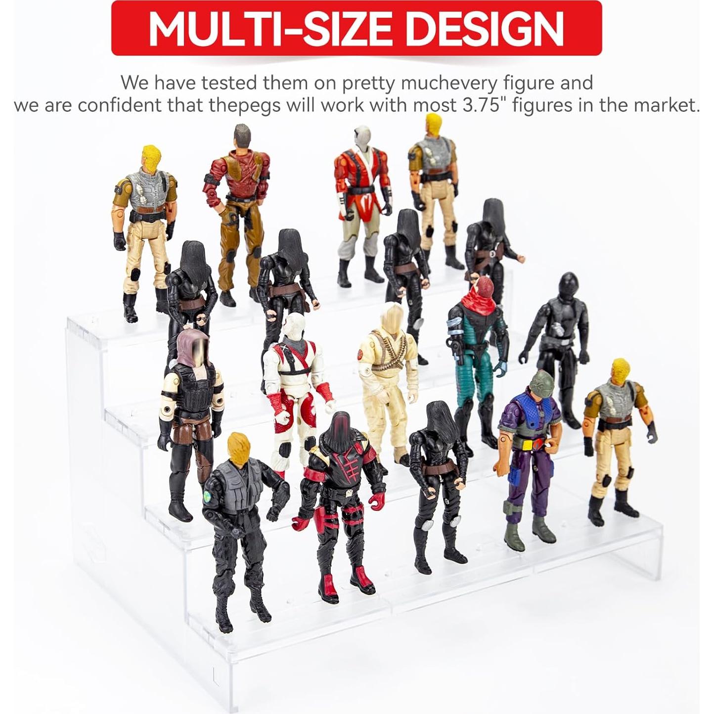 Estante SIXPOINTS para figuras de acción 4 niveles 28x15 cm