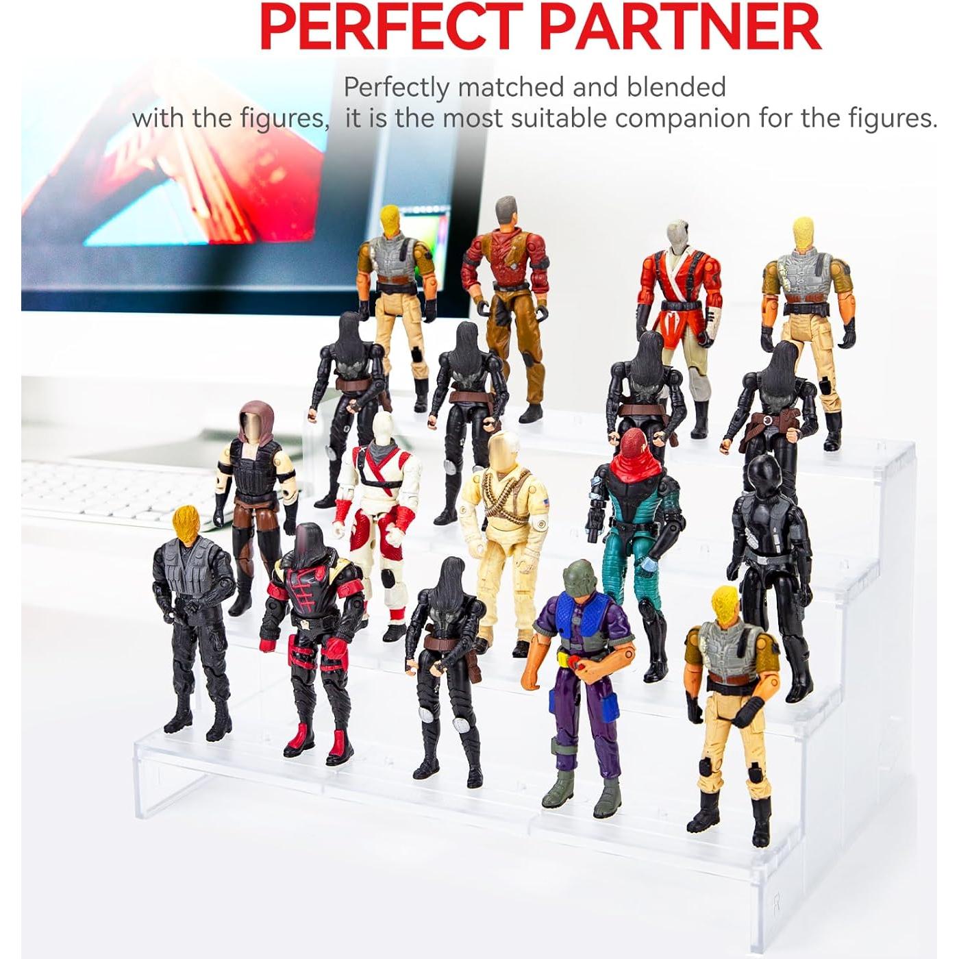 Estante SIXPOINTS para figuras de acción 4 niveles 28x15 cm