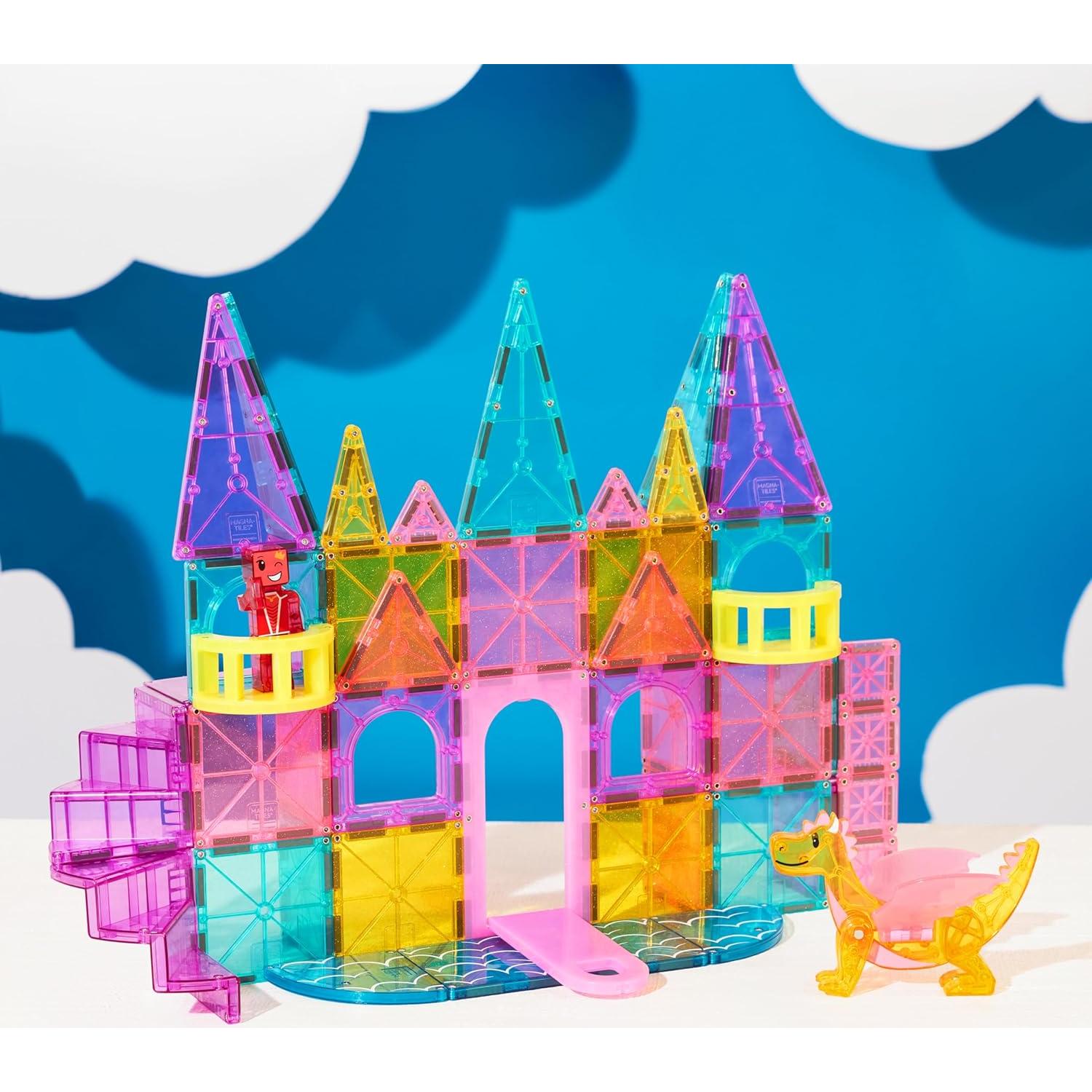 MAGNA-TILES Castillo DLX 48 Piezas Set de Construcción Magnética