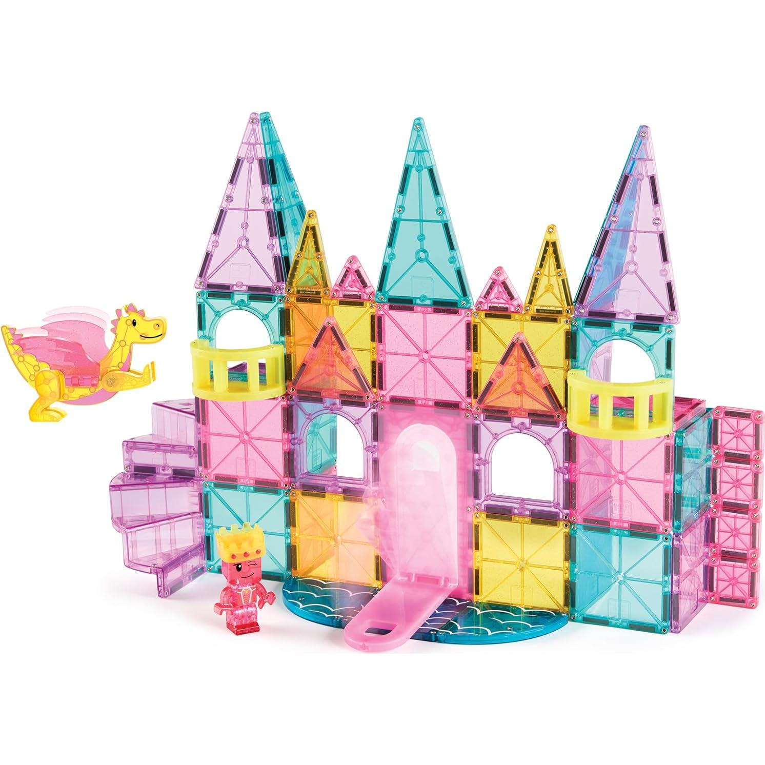 MAGNA-TILES Castillo DLX 48 Piezas Set de Construcción Magnética
