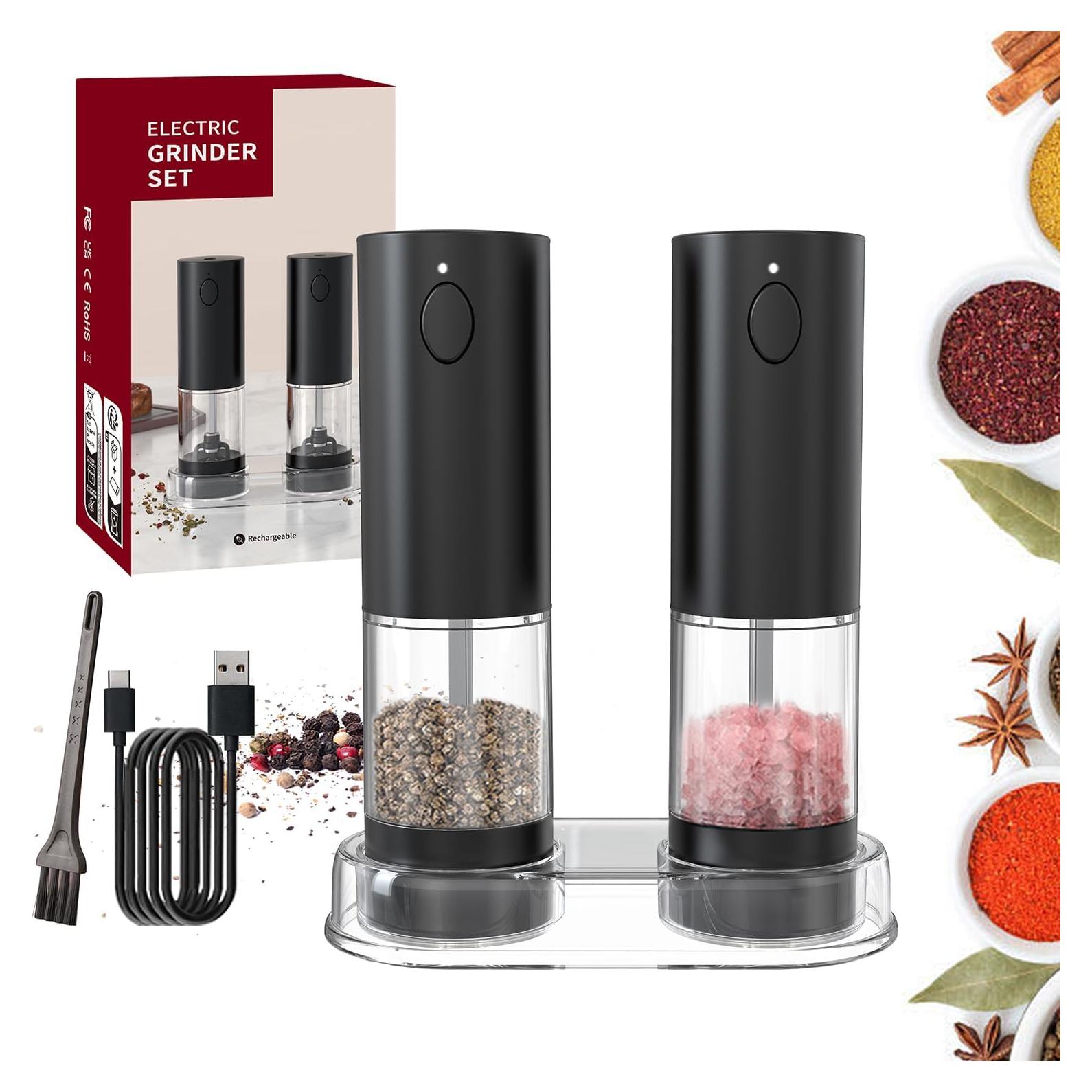 Molinillos Eléctricos de Sal y Pimienta FEIYUANDZ Recargables