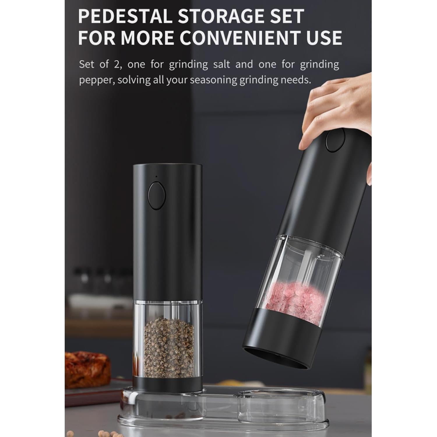 Molinillos Eléctricos de Sal y Pimienta FEIYUANDZ Recargables