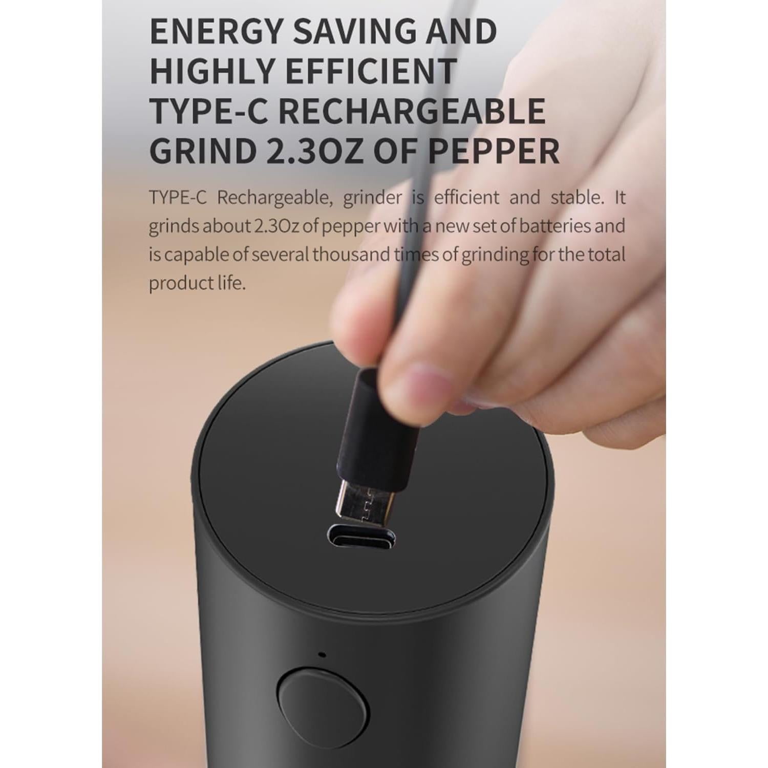 Molinillos Eléctricos de Sal y Pimienta FEIYUANDZ Recargables