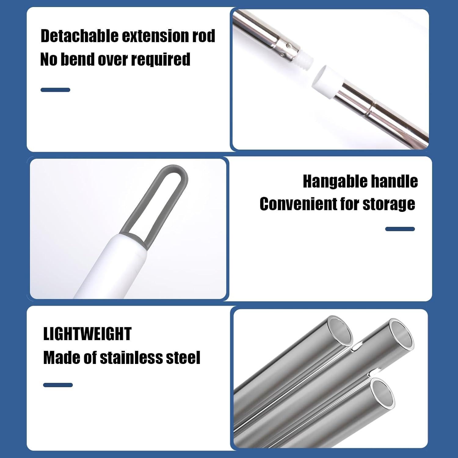 Escoba de Silicona Multifuncional XXFLOWER 139.7 cm Blanca